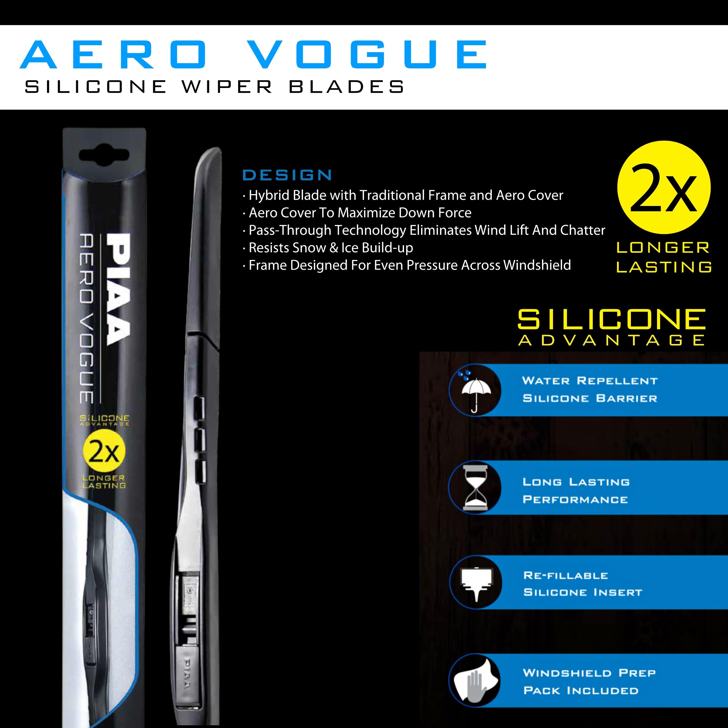PIAAA 96165 Aero Vogue Silicone Wiper Blade - 26
