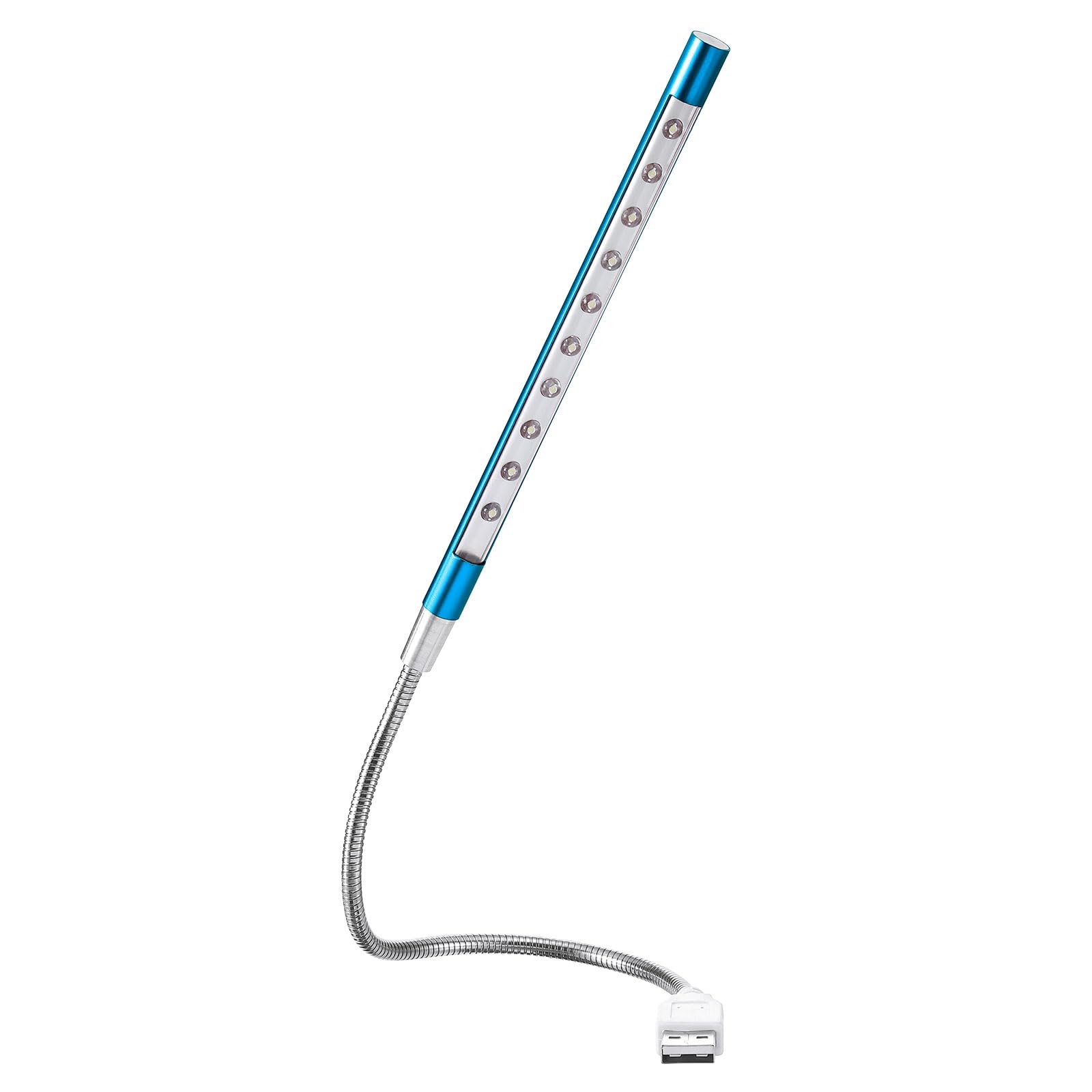 PATIKIL USB LED Keyboard Light - Flexible Gooseneck Lamp with 10 Bright Beads for Laptop, PC, Gaming & Office Use - Blue Backlight for Night Typing & Work