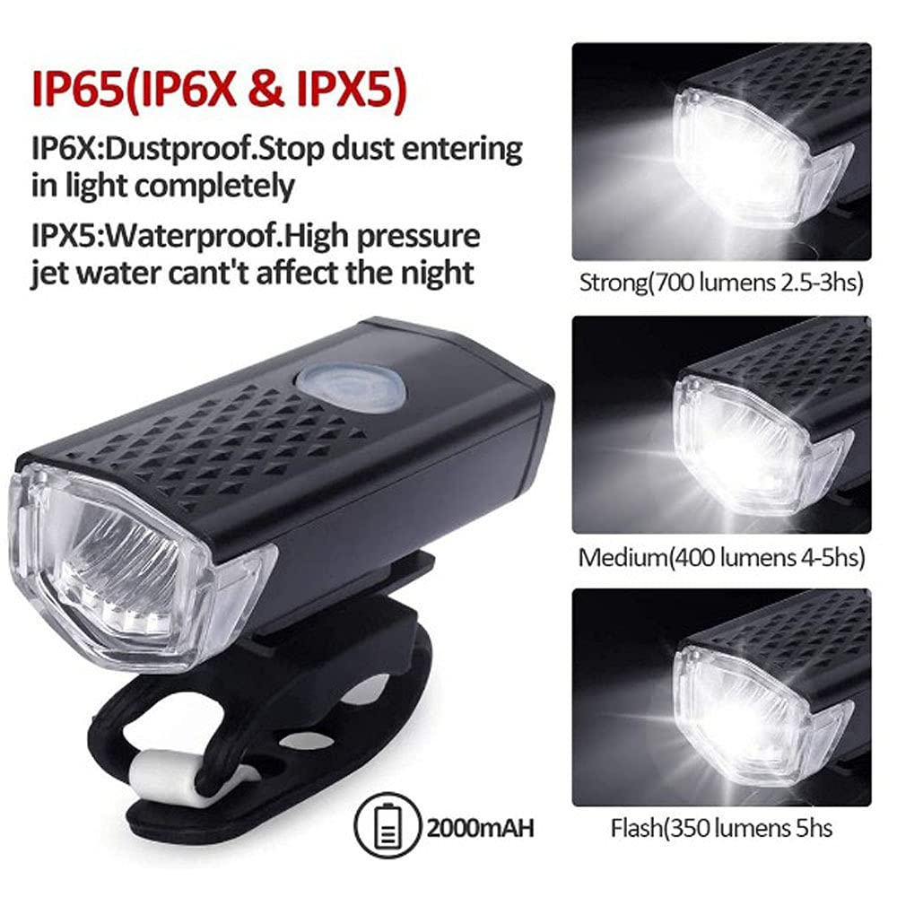 Super Bright USB Rechargeable Bike Lights Set - Powerful Bicycle Headlight & Rear LED Safety Light, Quick Release for Road & Mountain Bikes - Ideal for Night Cycling, Commuting, and Outdoor Adventures