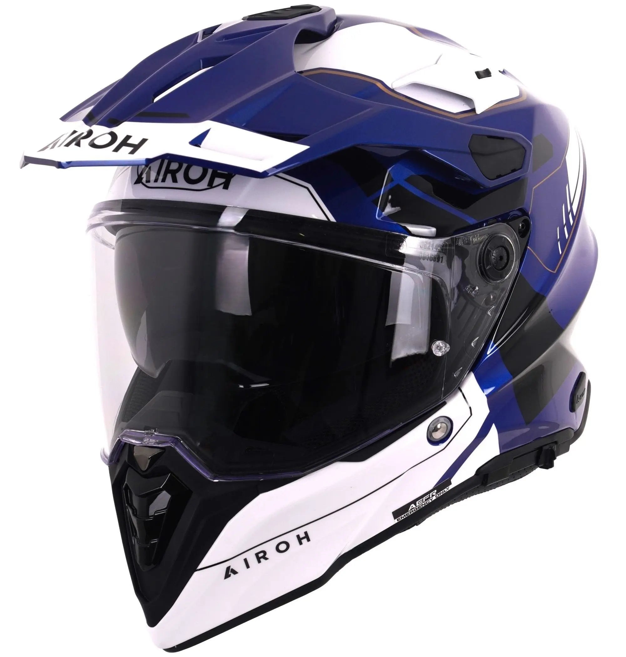 Airoh Commander 2 Reveal Gloss Blue Motorcycle Helmet - DOT & ECE Certified for Street & Racing - Lightweight & Ventilated for Comfort - Perfect for Urban Commuting & Track Days