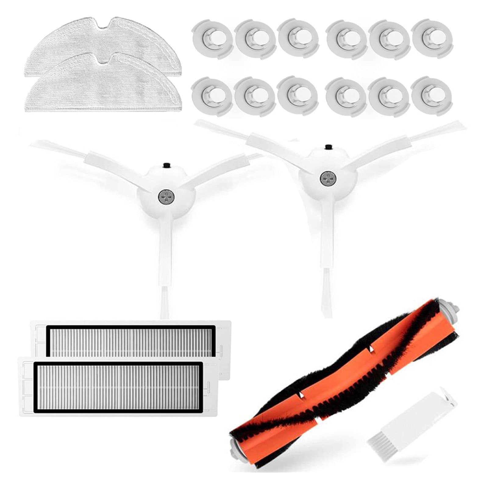 Roborock Vacuum Cleaner Accessories Kit - 6-in-1 Replacement Parts Including HEPA Filter, Main Brush, Side Brush, Mopping Cloth, Water Tank Filter & Cleaning Tools - Compatible with Roborock Robot Vacuums - Perfect for Hardwood Floors, Carpets & Pet Hair Cleaning