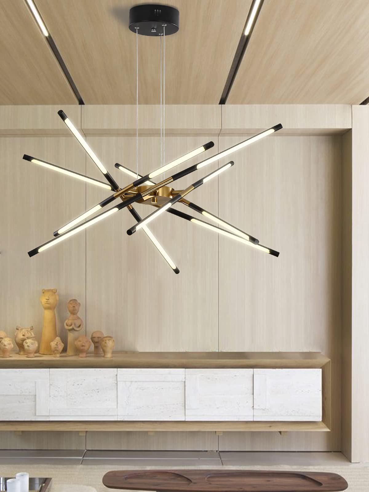 Modern Sputnik Chandelier - 12 Head LED Ceiling Light Fixture, Easy to Install Embedded Pendant Lighting for Dining Room, Kitchen, Bedroom & Living Room - Energy Efficient & Stylish Home Decor