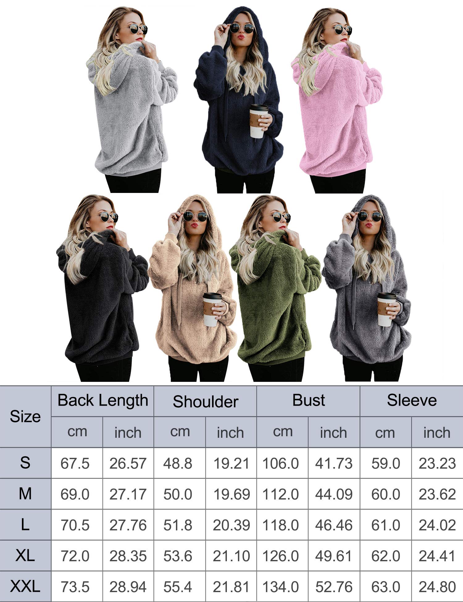 iWoo Women's Fleece Hoodie - Warm Winter & Fall Pullover - Long Sleeve Solid Color Casual Sweatshirt - Perfect for Outdoor Activities, Lounging & Cold Weather Fashion