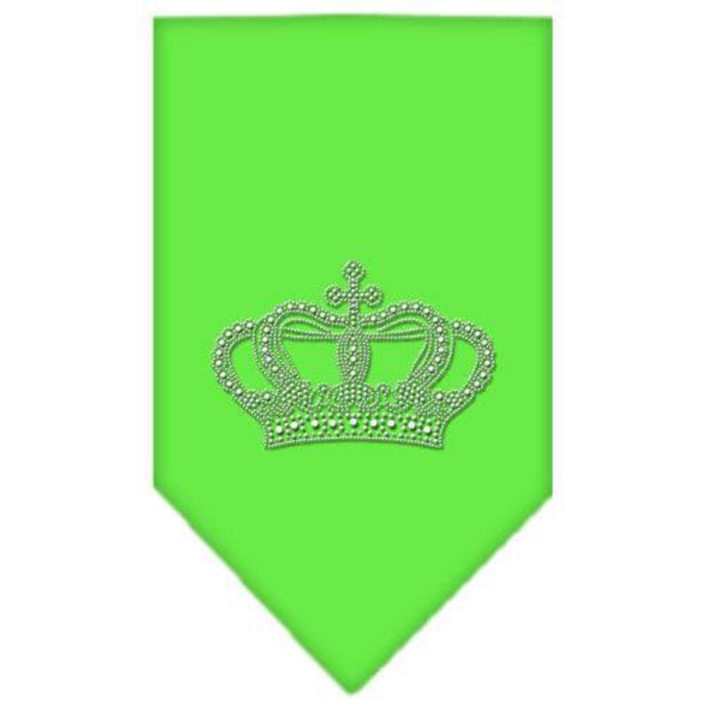 Lime Green Rhinestone Crown Dog Bandana - Perfect for Pet Parties