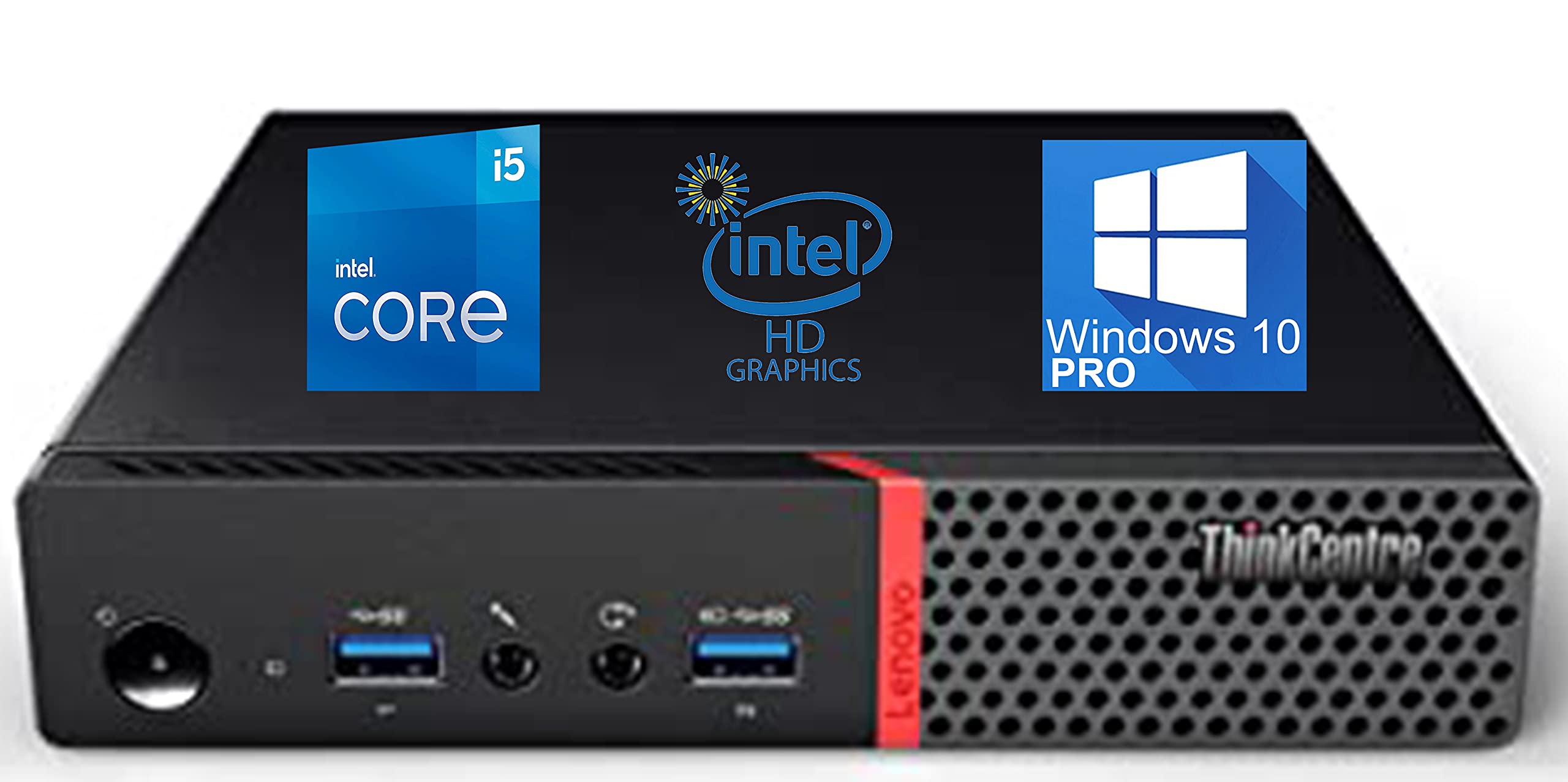 Lenovo ThinkCentre M700 Tiny Desktop PC - Intel Core i5-6500T Processor up to 3.1GHz, 8GB RAM, 1TB SSD, 4K Triple Monitor Support (DisplayPort/HDMI/VGA), WiFi & Bluetooth - Windows 10 Pro (Renewed) - Perfect for Home Office, Business Workstations & Digital Signage Displays