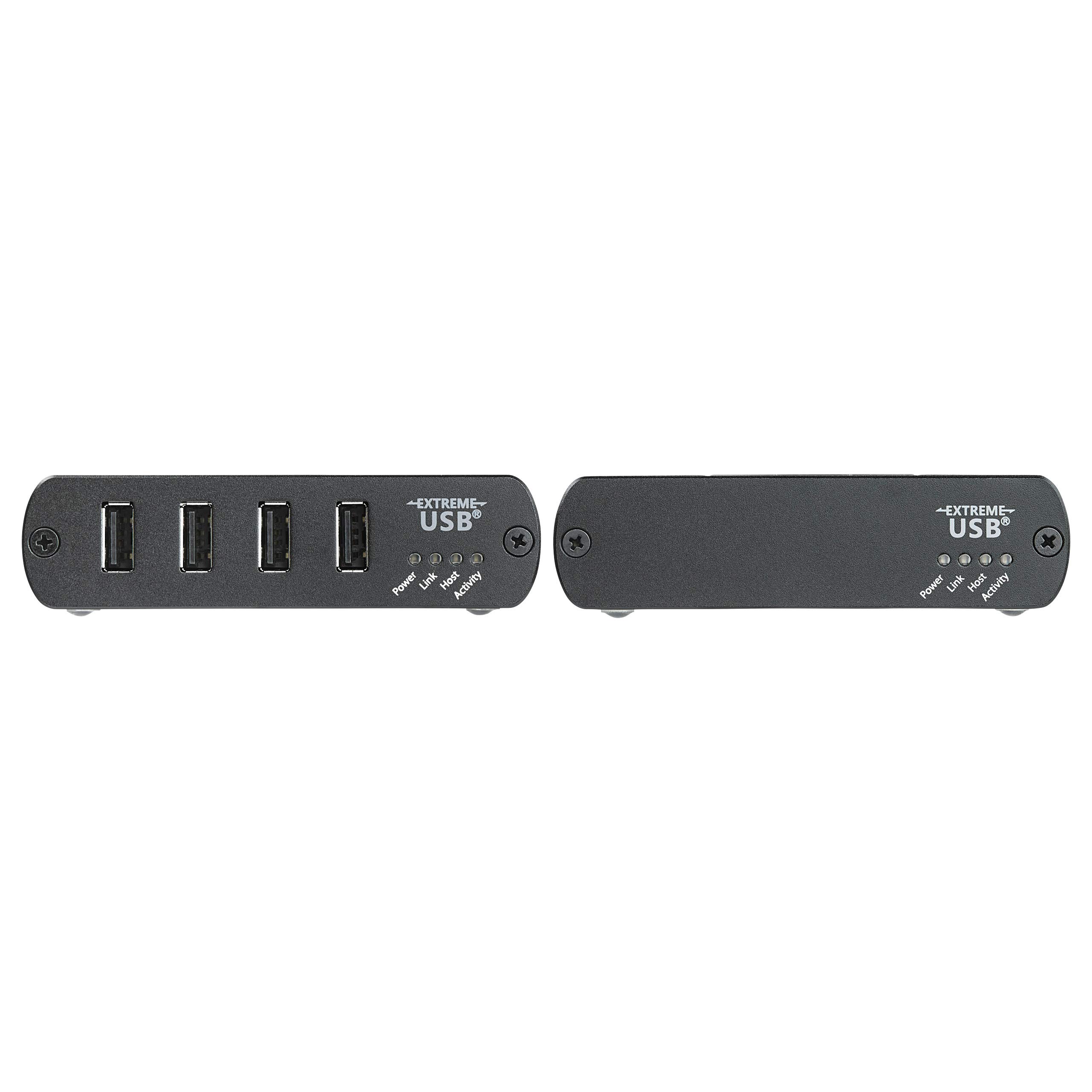 StarTech.com 4 Port USB 2.0 Extender Over Ethernet/IP Network Hub - 330ft (100m) Range - USB Over Gigabit LAN or Direct Cat5e/Cat6 Cable (RJ45) - Ideal for Remote Workstations, Security Cameras & Industrial Automation (USB2G4LEXT2NA)