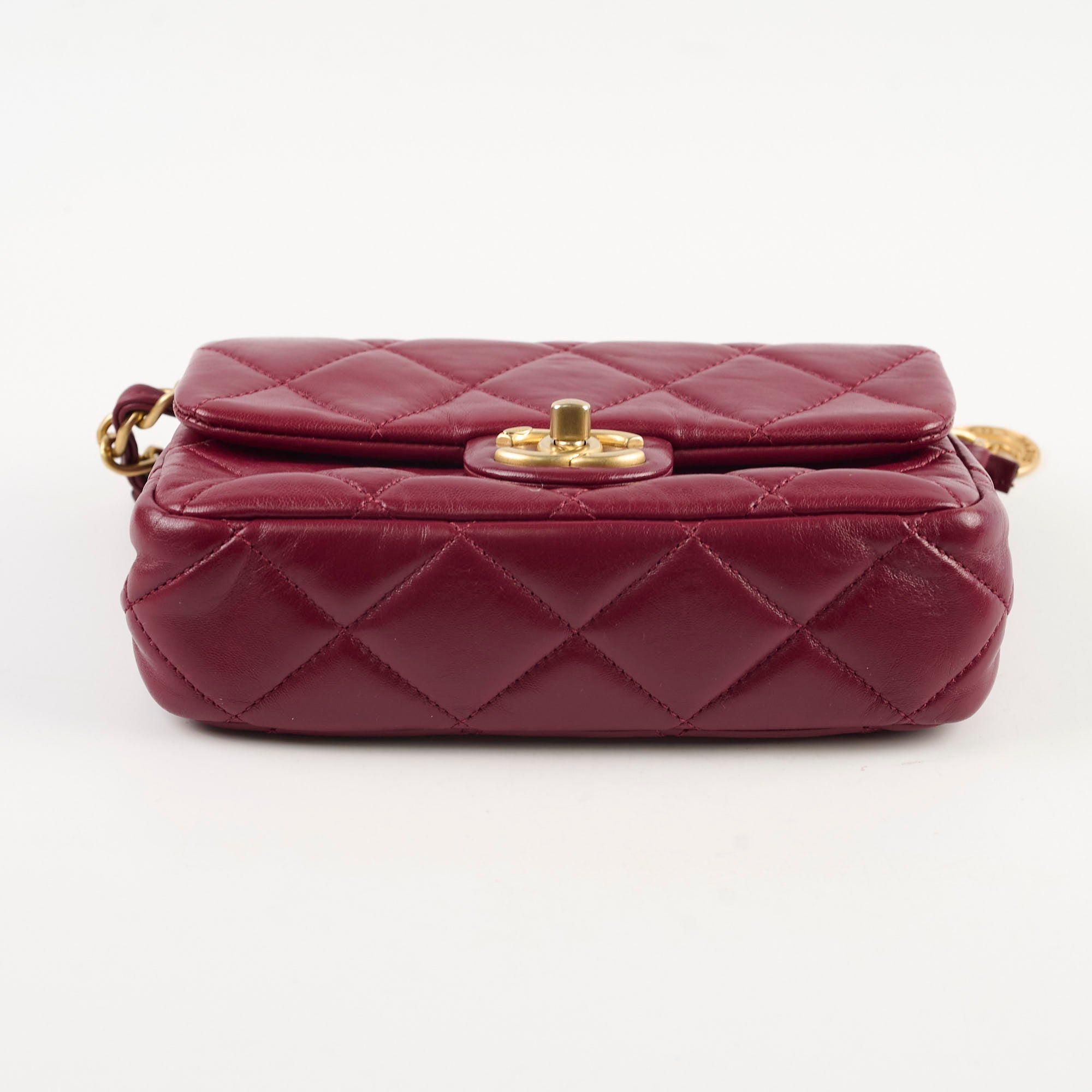 Authentic Chanel Seasonal Flap Bag in Burgundy with Microchip - Perfect for Evening Events, Parties & Luxury Fashion Accessories