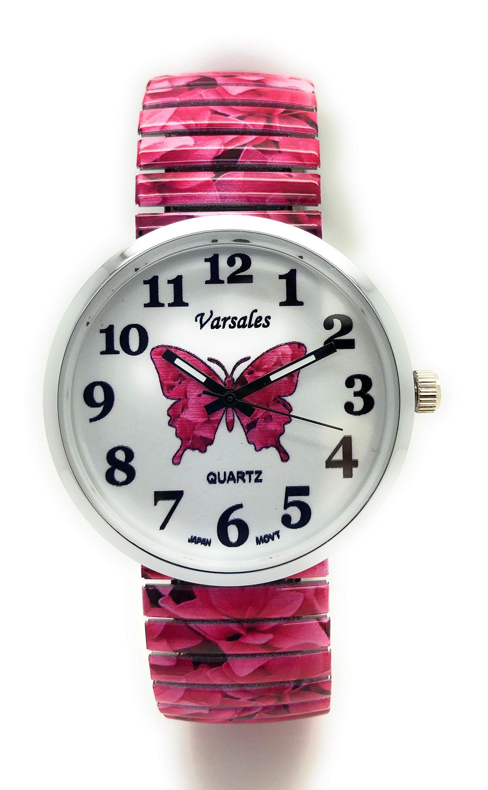 Varsales Women's Butterfly Design Elegant Stretch Elastic Band Fashion Watch - Perfect for Casual Wear, Office & Special Occasions