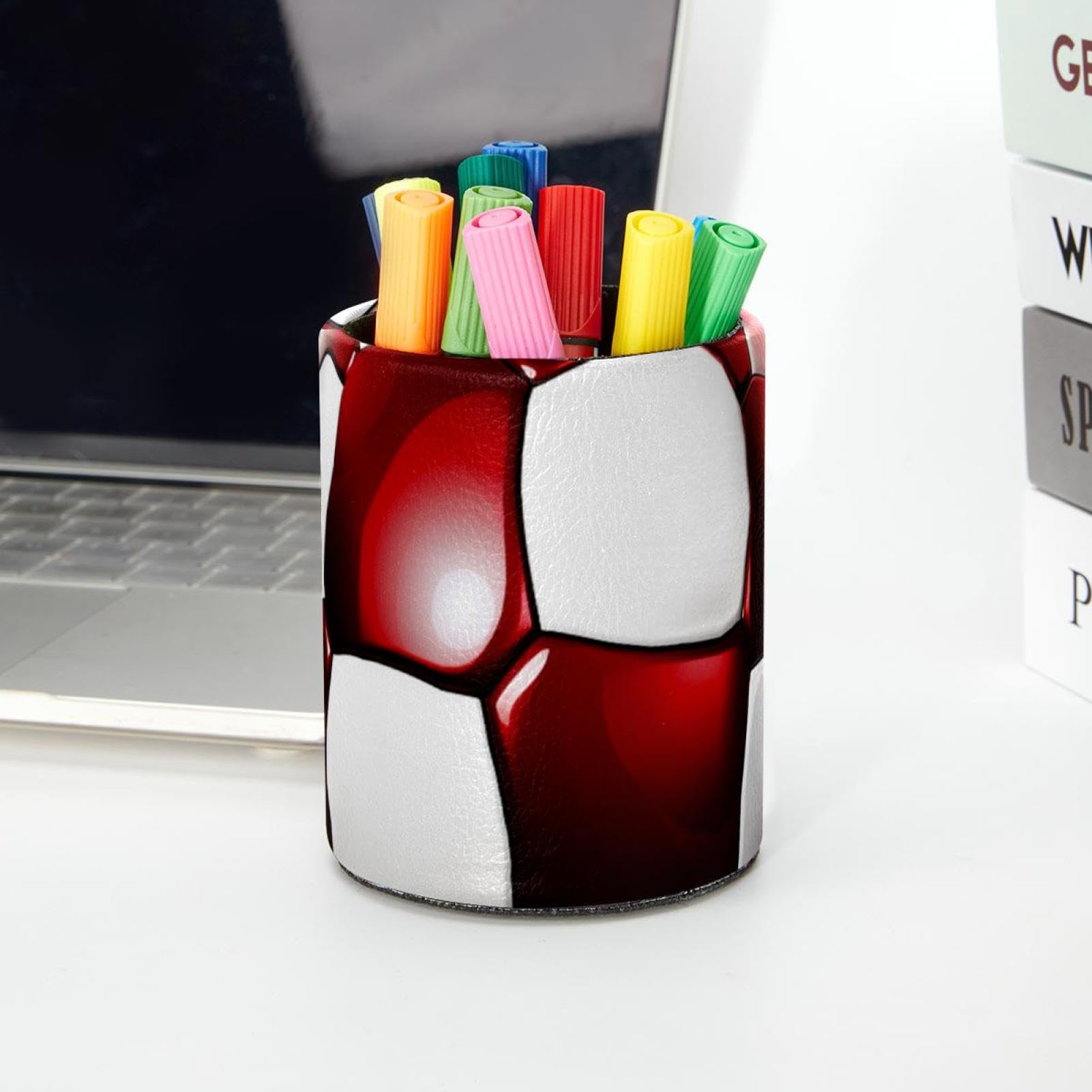 American Flag Football Pen Holder & Desk Organizer - Stylish Desk Accessories for Office, Home, or School Use