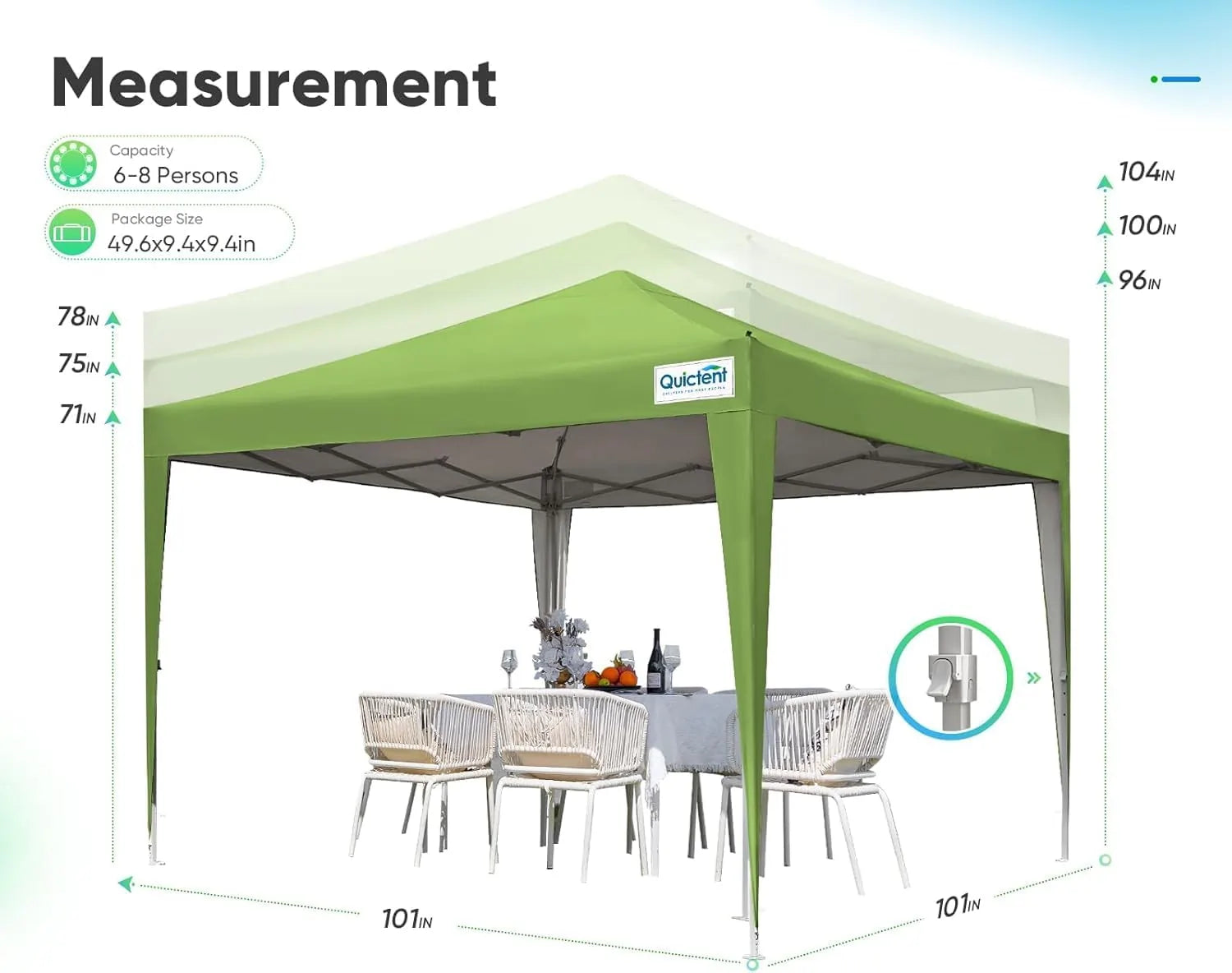 8' x 8' Pop Up Privacy Canopy Tent with Removable Side Walls - Perfect for Outdoor Events, Beach Parties, and Backyard Gatherings