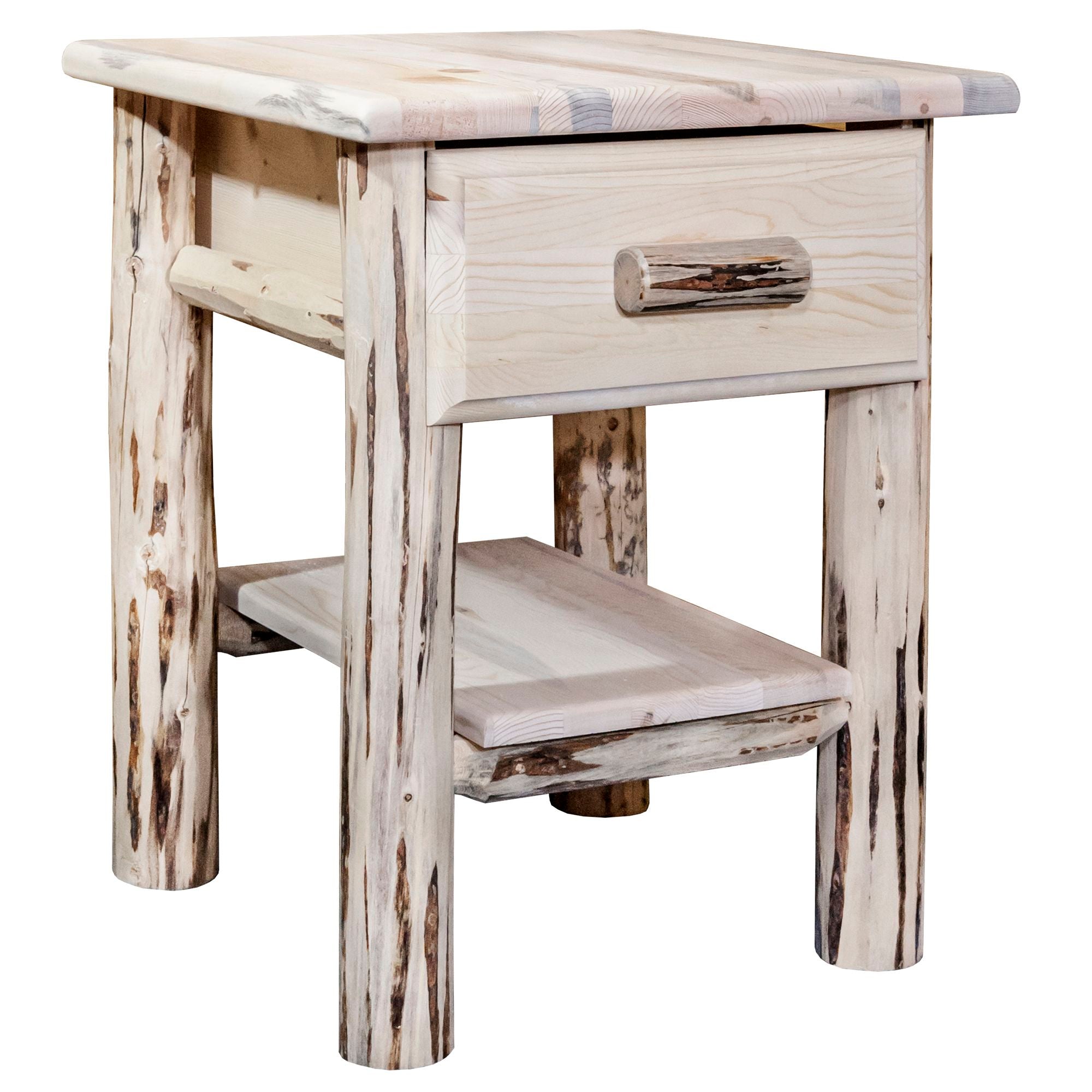 Montana Nightstand with Drawer & Shelf - Modern Bedside Table for Bedroom, Living Room & Office - Solid Wood Night Stand with Storage Space for Books, Lamps & Bedroom Essentials