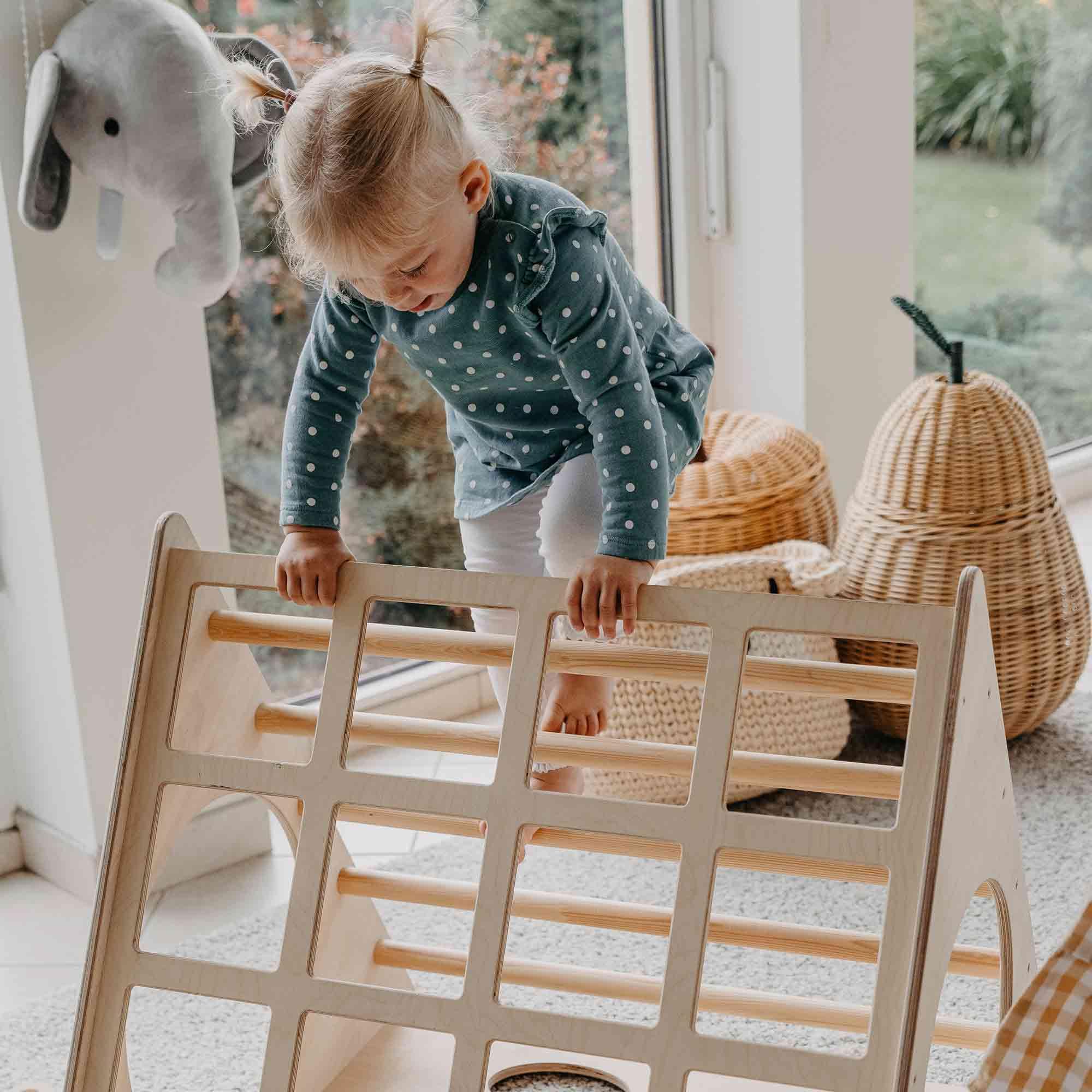 Montessori Toddler Climbing Triangle - Wooden Climber for Kids, Educational Learning Toy for Indoor & Outdoor Play - Perfect for Home, Daycare, and Preschool Activities
