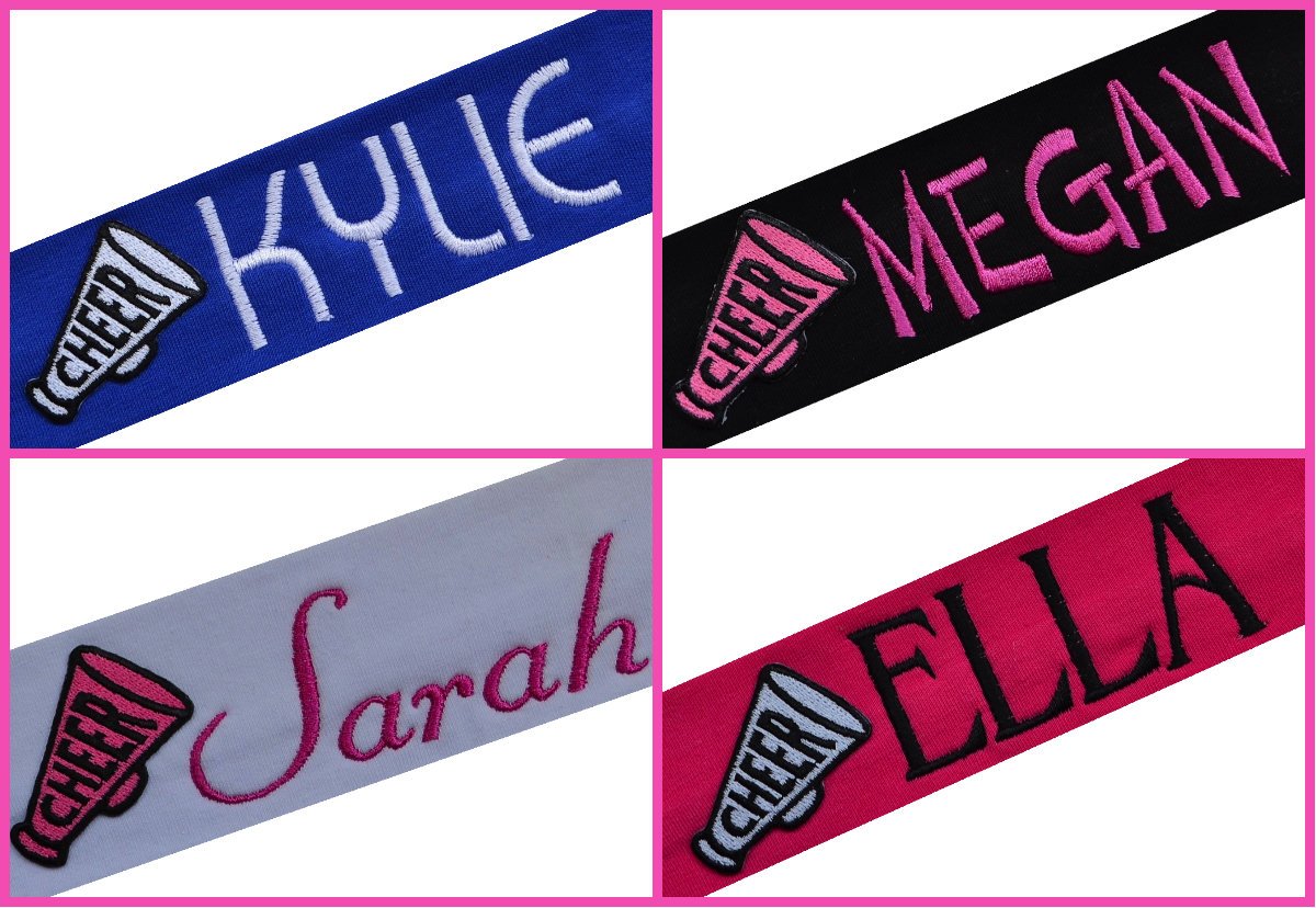 Personalized Embroidered Cheerleading Headband - Custom Text Cotton Stretch Hairband for Sports & Dance (Purple) - Perfect for Cheer Practice, Gym Workouts & Team Spirit Events