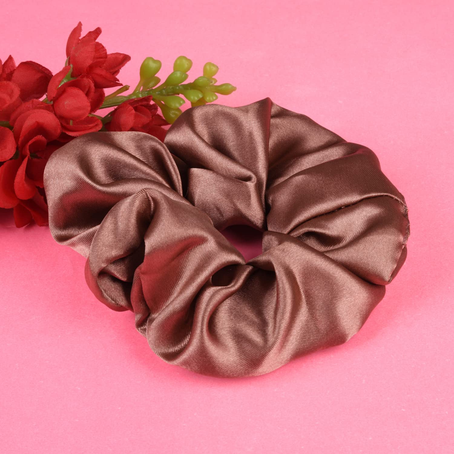 Matkooz Satin Silk Premium Sleeping Cap for Women - Double Layered Stretchable Hair Bonnet with Scrunchies Set - Adjustable for All Head Sizes - Perfect for Nighttime Hair Protection & Travel
