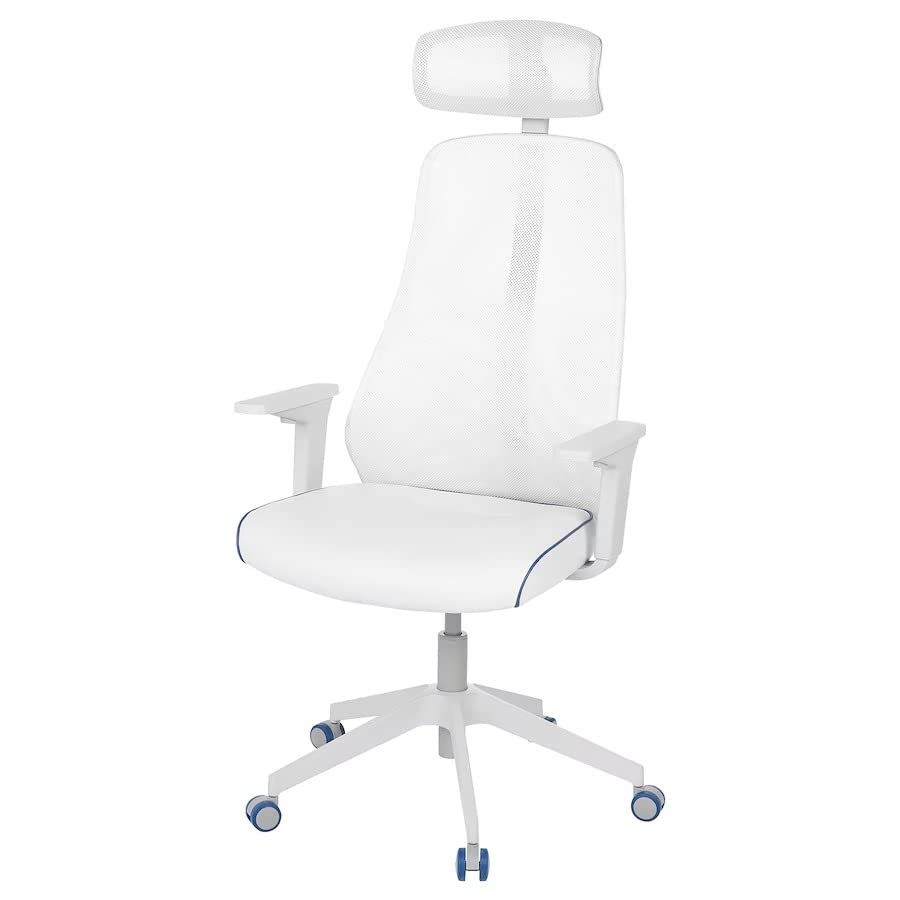 Bomstad White Match Gaming Chair - Ergonomic PC & Office Desk Chair with Adjustable Height & Recliner for Home Gaming Setup & Workstation
