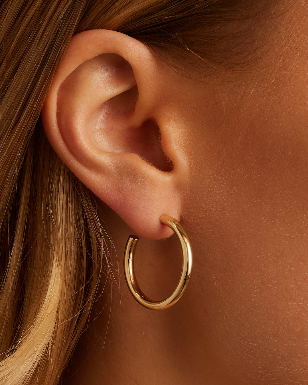 14K Gold Carter Hoops - Elegant & Durable Gold Hoop Earrings for Women | Perfect for Everyday Wear, Parties & Special Occasions