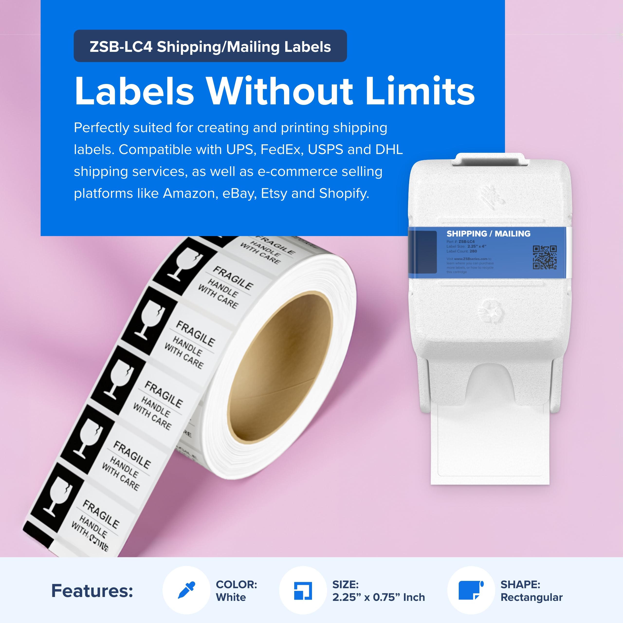 ZEBRA ZSB Series Eco-Friendly Labels - 2.25