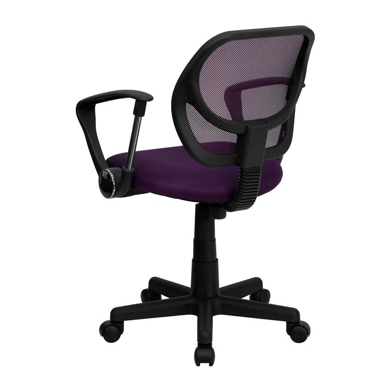 FLASH Neri Kids Low Back Black Mesh Swivel Task Office Chair with Curved Square Back and Arms - Ergonomic Study Chair for Children, Perfect for Homework, Online Classes & Gaming Desks