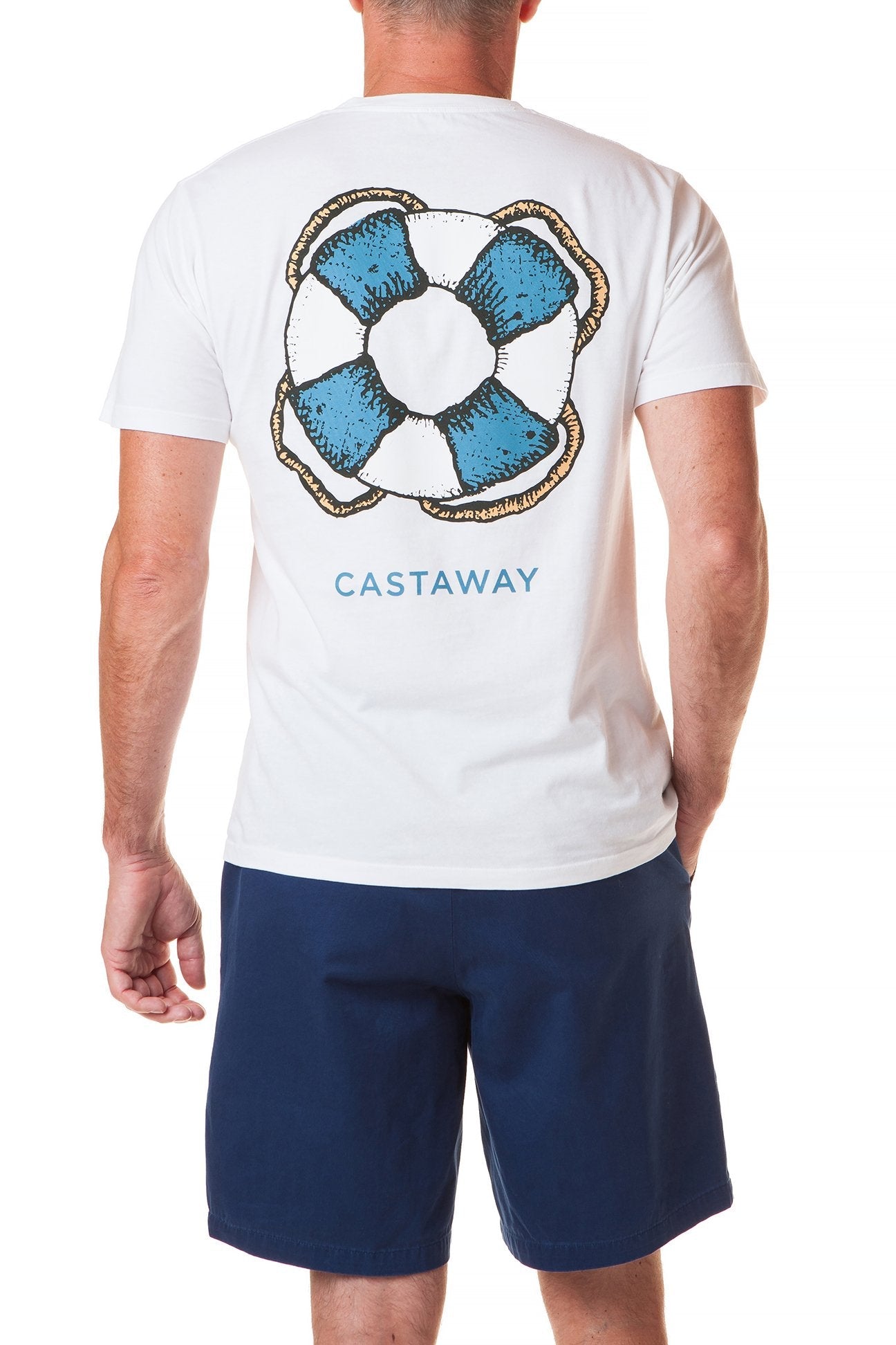 Castaway White Beach Tee - Soft Cotton Short Sleeve T-Shirt for Men & Women - Perfect for Summer Vacation, Beach Party and Casual Outings