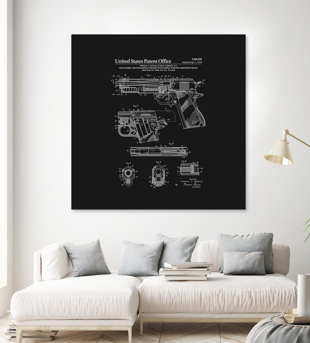 Colt 1911 Handgun Patent Black - Authentic Replica for Collectors & Gun Enthusiasts | Perfect for Historical Displays, Shooting Ranges & Military Reenactments