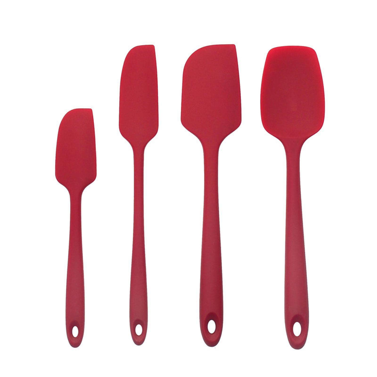 High Temperature Resistant Silicone Scraper Set - 4-Piece Food Grade Baking Spatulas for Cake, Jam & Cream (Includes Long Spatula) - Perfect for Home Baking, Cake Decorating & Kitchen Cooking