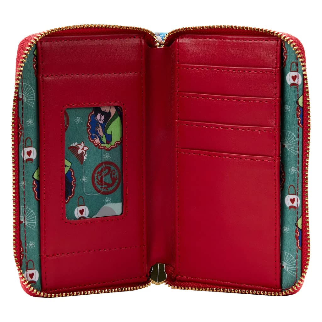 Disney Mulan Princess Scene Zip Around Wallet - Stylish and Durable Crossbody Wallet for Women | Perfect for Disney Fans, Cosplay, and Everyday Use