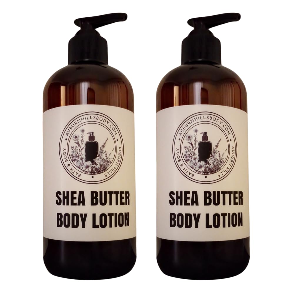 Auburn Hills Sour Lemon & Vanilla Scented Shea Butter Body Lotion - 16 Oz (2 Pack) | Ultra Moisturizing & Nourishing for Dry Skin | Perfect for Daily Hydration & Relaxing Spa Nights