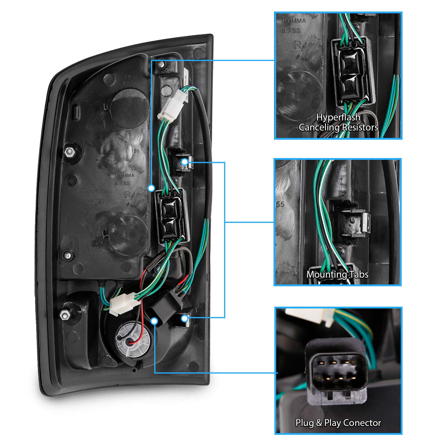 AmeriLite Black LED Tail Lights for Dodge Ram - Left & Right Side Pair - Durable, Bright & Waterproof - Perfect for Night Driving & Off-Road Adventures