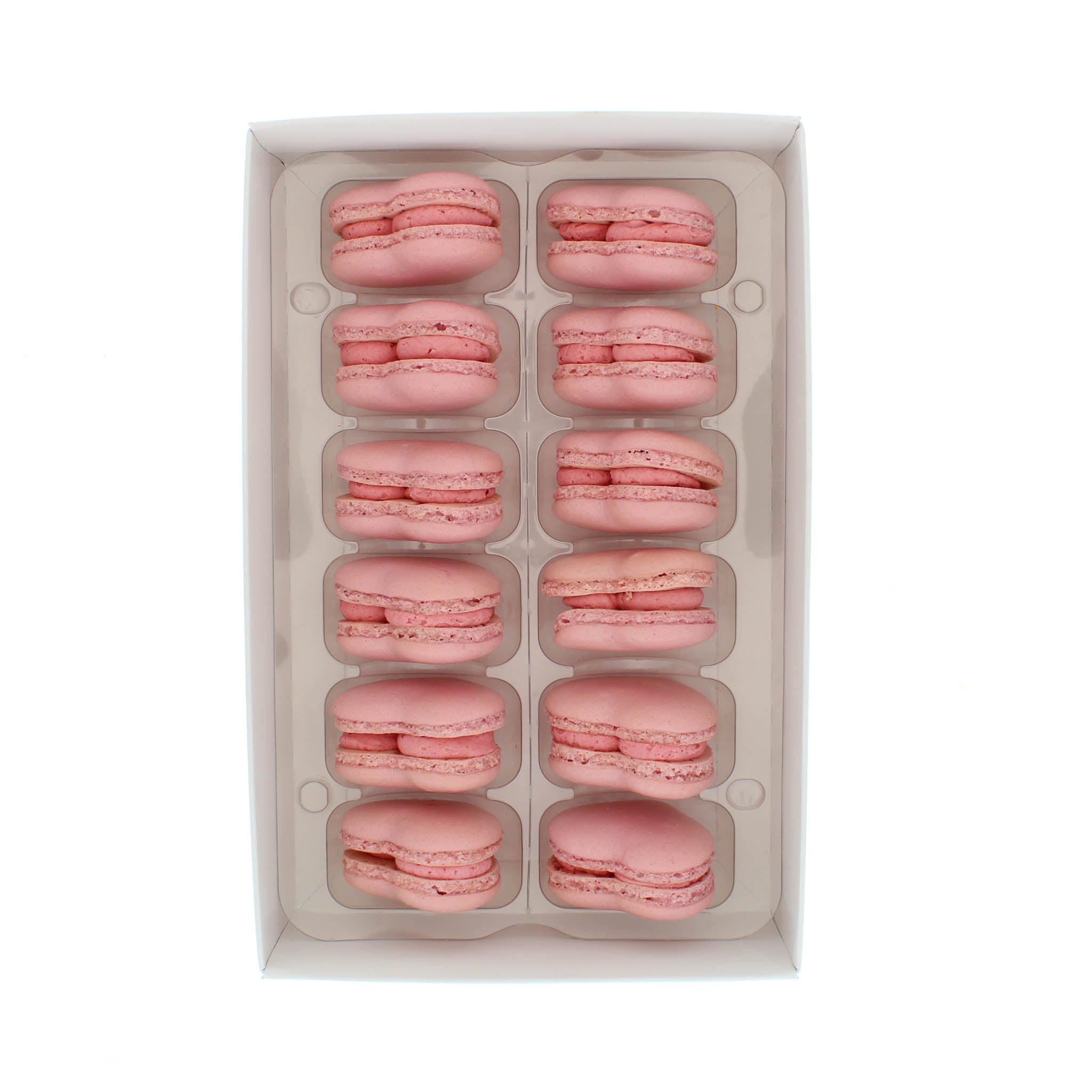 Delicious Heart Shaped Raspberry Macarons - Box of 12 Gourmet French Cookies | Perfect for Valentine's Day Gifts, Anniversaries & Romantic Celebrations