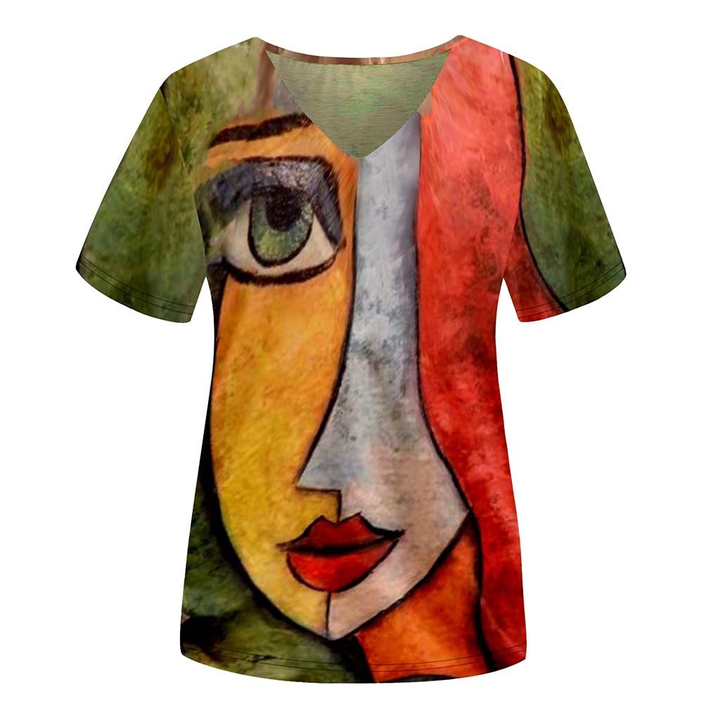 SLATIOM Women's Harajuku Oversized T-Shirt - Summer Casual Short Sleeve Tee with Abstract Character Print | XXL Size | Perfect for Streetwear, Anime Conventions & Summer Outfits