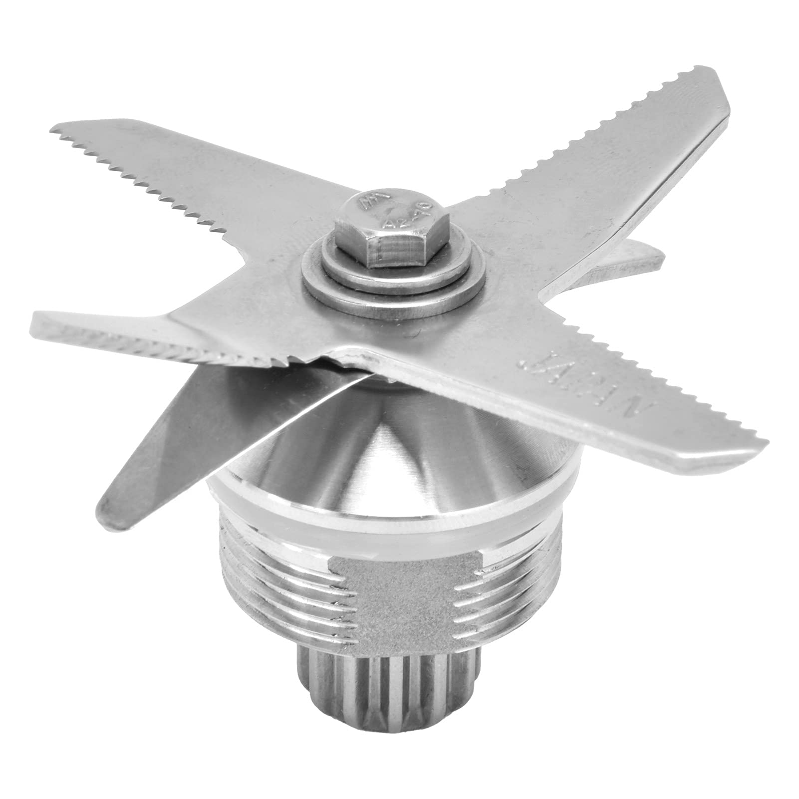 Premium Stainless Steel Blender Blade Assembly - 6 Fins Juicer Extractor Replacement Part for Biolomix & Standard Containers | Perfect for Smoothies, Juicing, and Food Processing