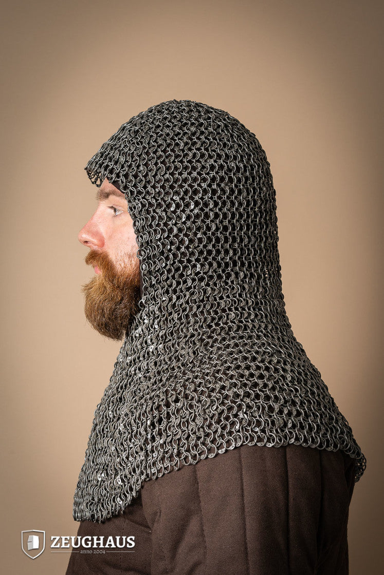 Chainmail Hood with 10mm Steel Round Rings | Riveted & Oiled for Medieval Armor | Perfect for LARP, Cosplay & Renaissance Fairs