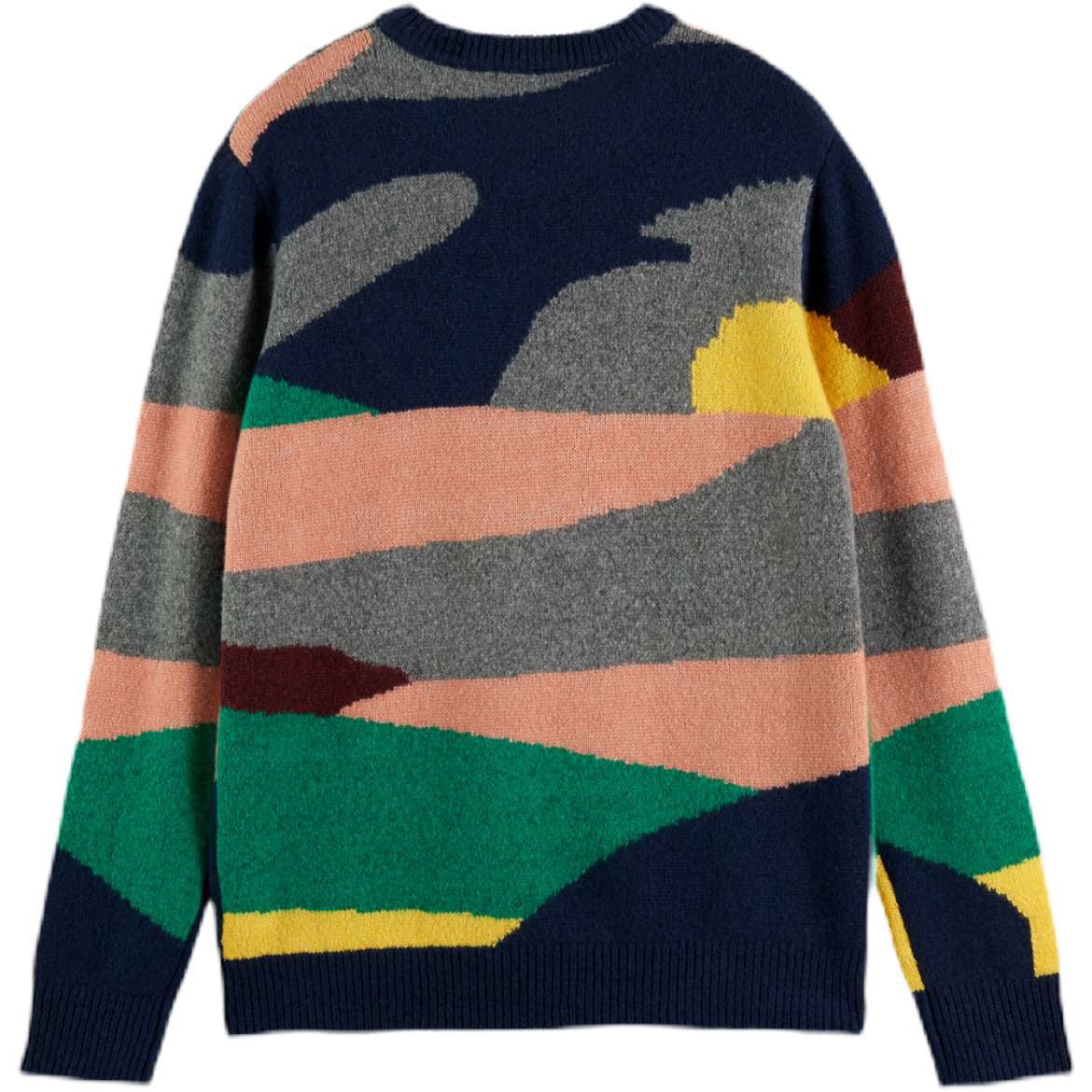 Abstract Wool Knitted Crew Neck Sweater - Soft Winter Pullover for Women & Men - Cozy Casual Wear for Office, Date Night & Holiday Outfits