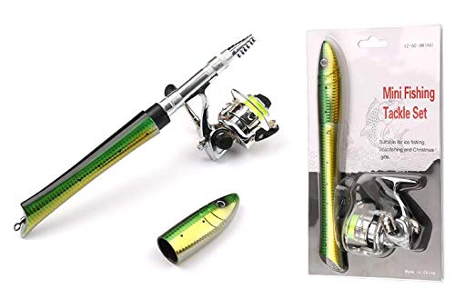 Portable Telescopic Fishing Rod and Spinning Reel Combo Kit - Mini Fishlike Design for Saltwater & Freshwater Fishing | Perfect for Travel, Camping, and Outdoor Adventures