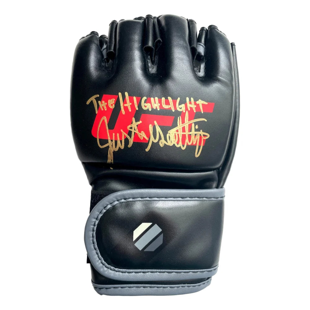 Justin Gaethje Signed UFC Black Glove with COA & JSA Authentication - Collectible MMA Memorabilia for Fight Fans & Sports Collectors - Perfect for Man Cave, Sports Room Decor or UFC Gift