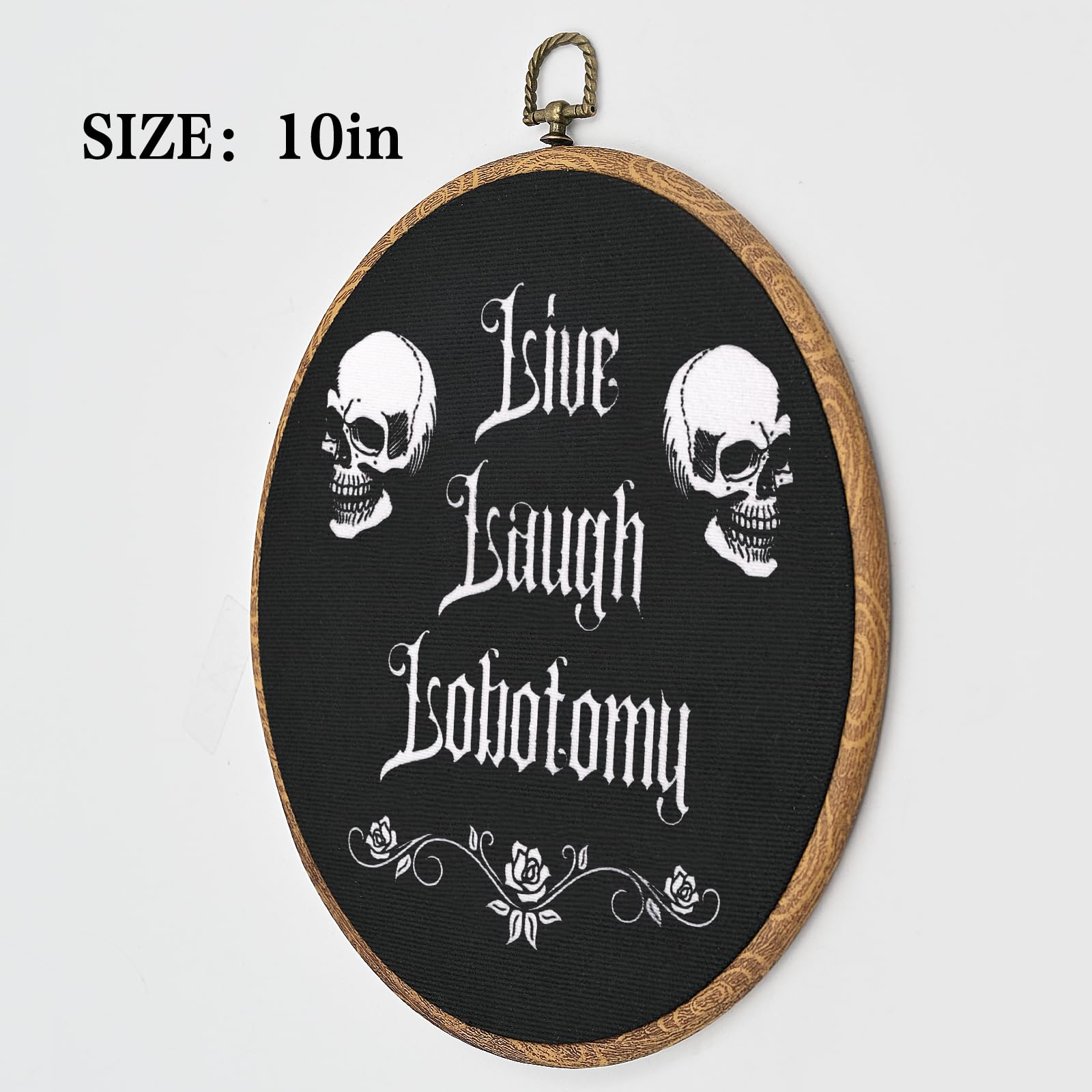 Gothic Wall Art - Live Laugh Lobotomy Sign for Bedroom & Office Decor