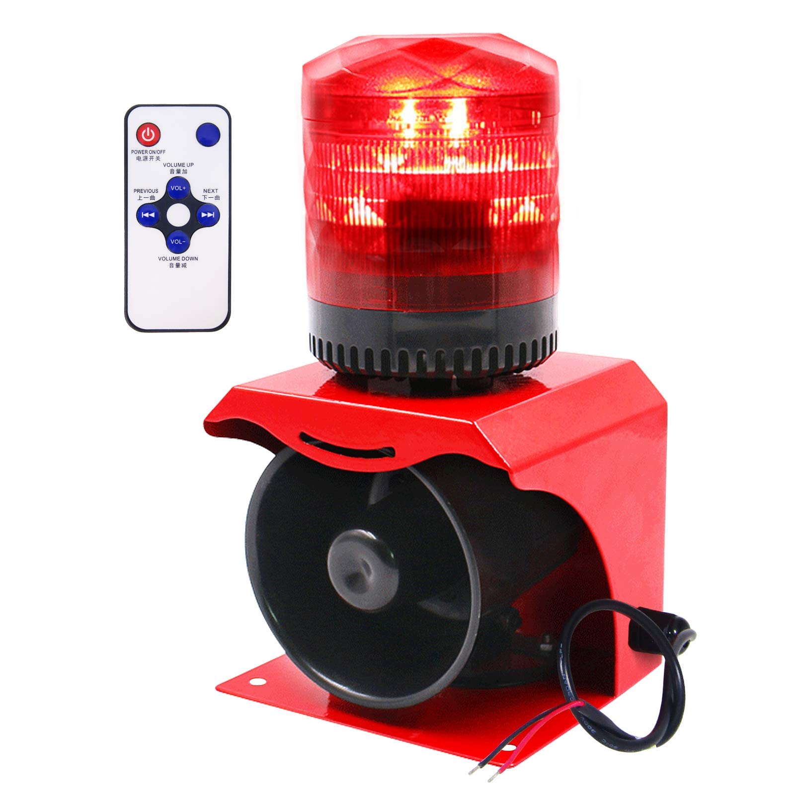 Industrial Alarm Siren Horn with Strobe Light - 110-220V Waterproof Emergency Warning System for Outdoor/Indoor Safety | Perfect for Factories, Warehouses & Construction Sites