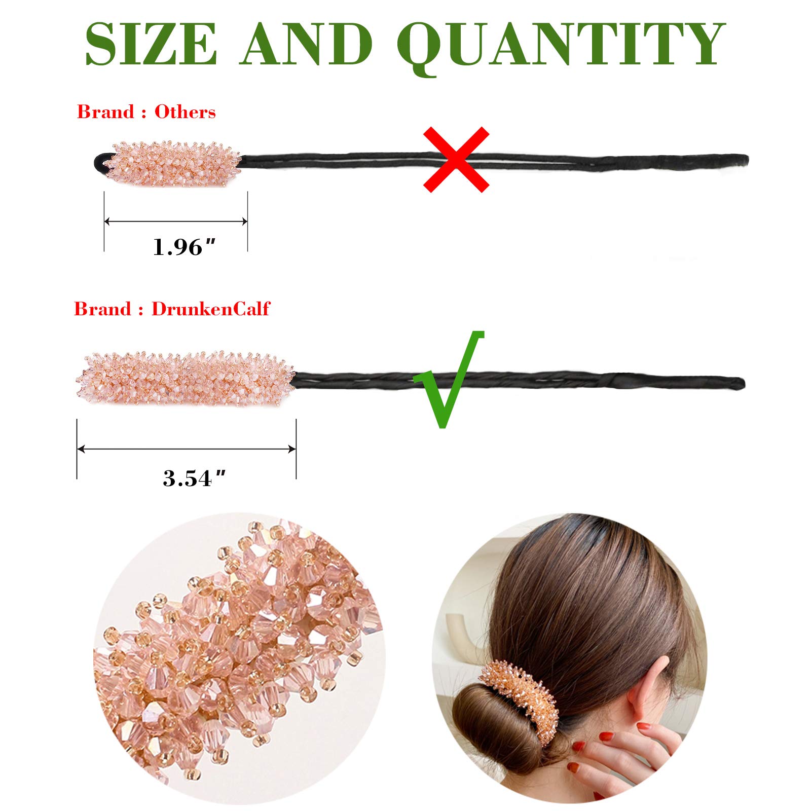 Sparkly Rhinestone Hair Donut Bun Maker for Women & Girls - 3 Colors | Easy Hair Styling Tool for Updos, Ponytails & Special Occasions