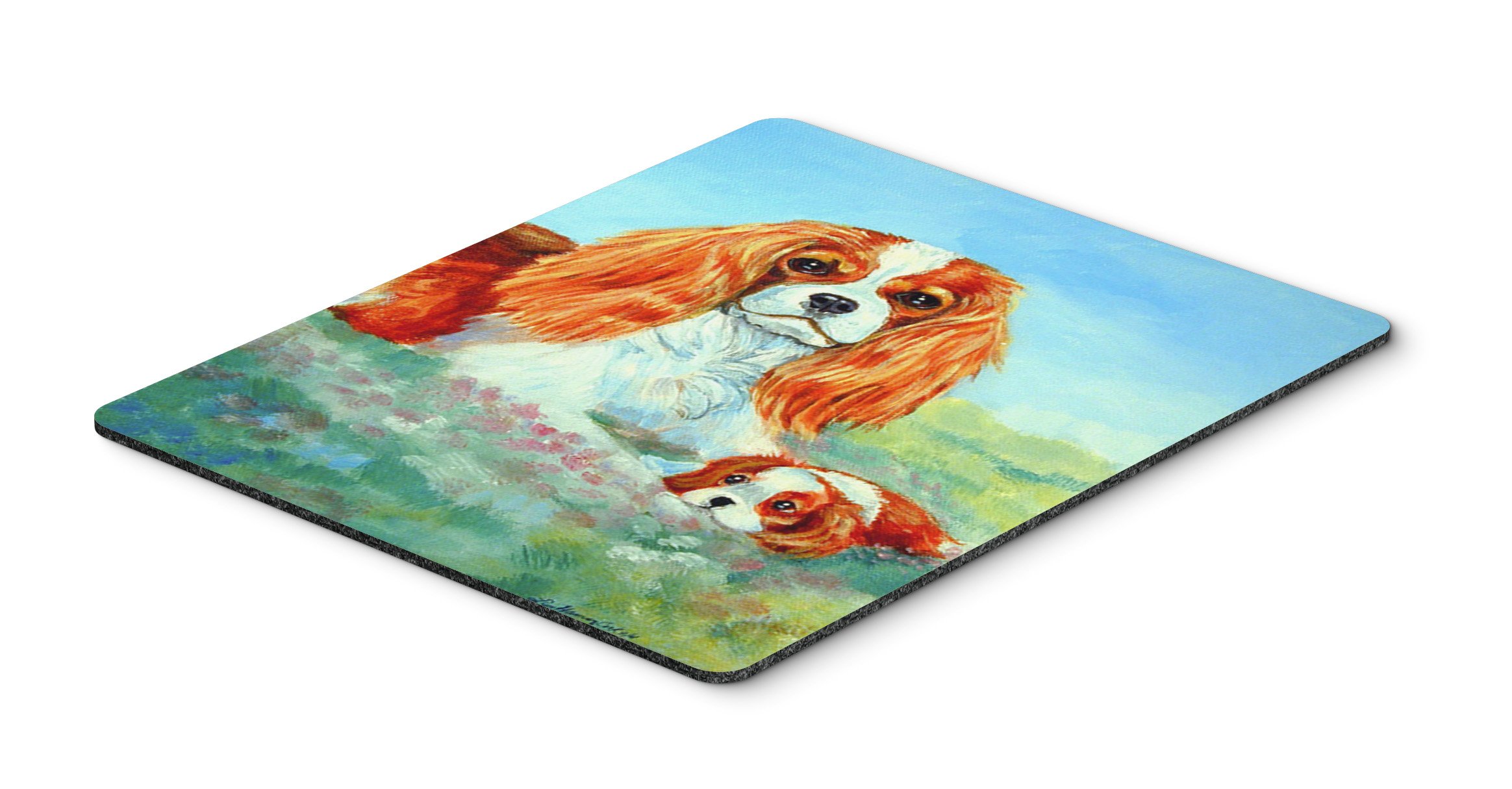 Caroline's Treasures 7019MP Washable Large Mouse Pad - Cavalier Spaniel Momma's Love Design for Home Office, Gaming & Computer Use | Non-Slip Desk Mat, Hot Pad & Trivet for Laptop Workstations