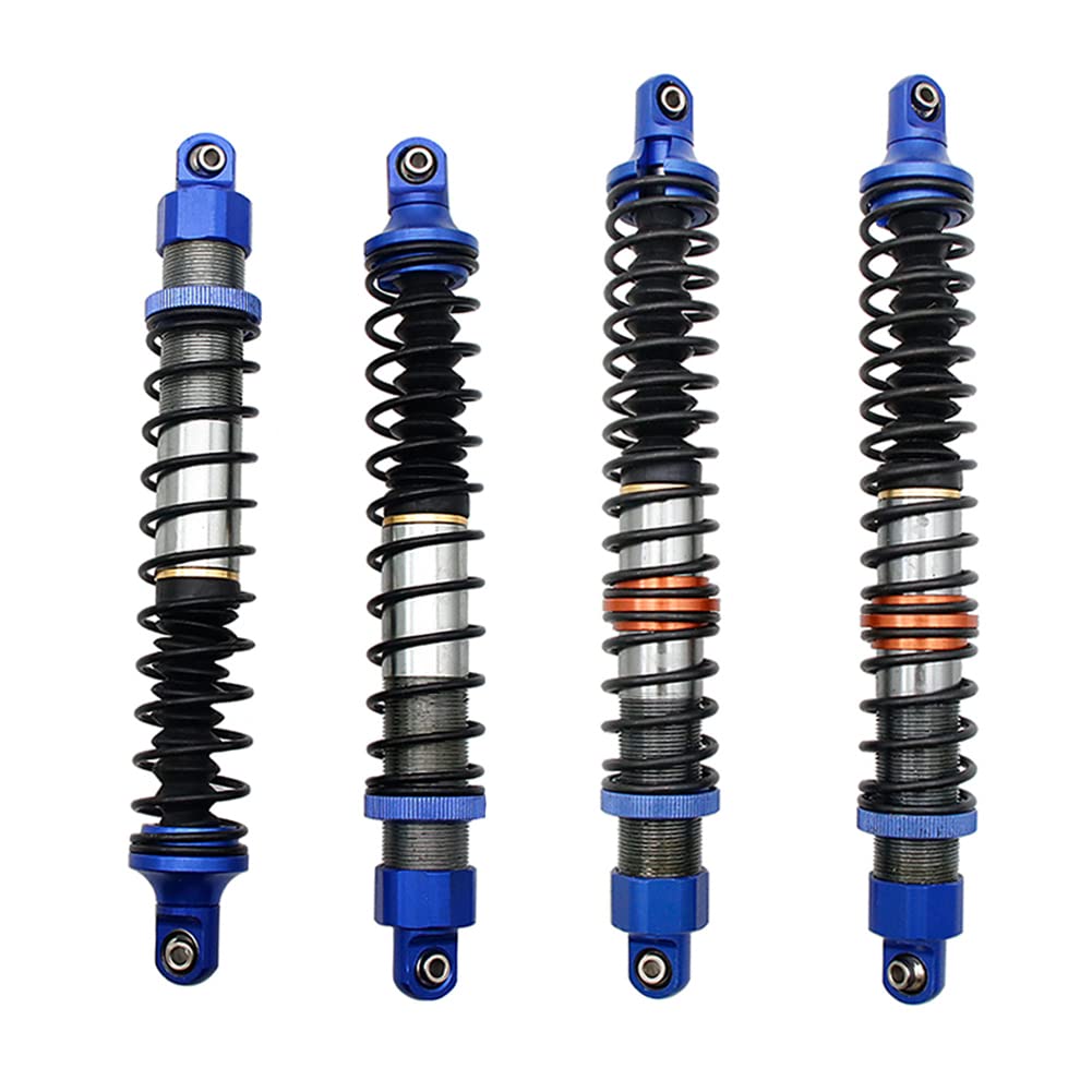 Aluminum Front & Rear Oil Shocks Kit - Blue Oil Filled Shocks for 1/5 Scale HPI Baja 5B SS 5T 5SC RC Cars - Upgrade Parts for Off-Road Racing & Bashing