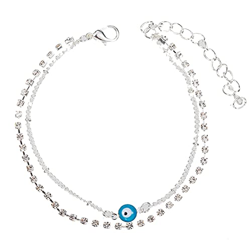 01. evil eye anklet-silver