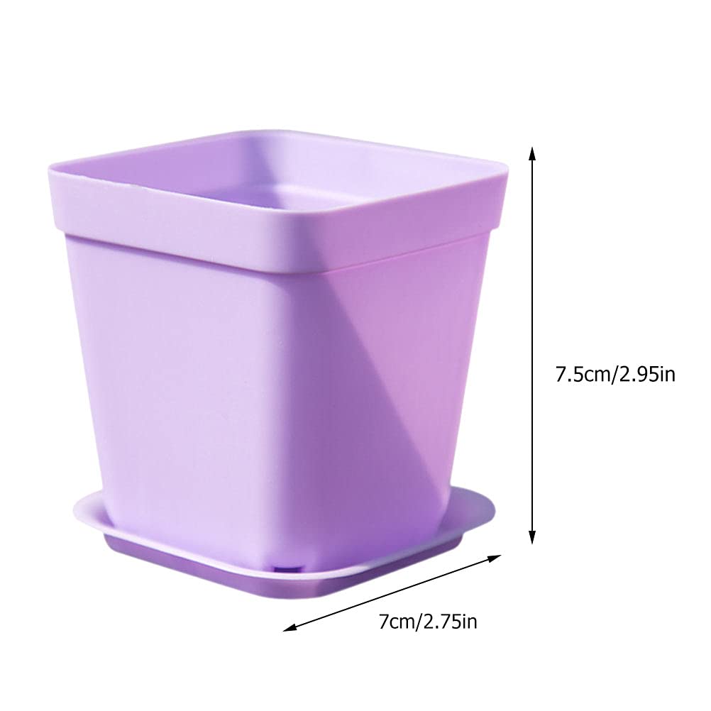 24-Piece Small Square Plastic Flower Pots Set - Housoutil Planters for Indoor/Outdoor Plants, Succulents, Herbs - Durable & Lightweight Garden Containers for Home Decor, Balcony, Office