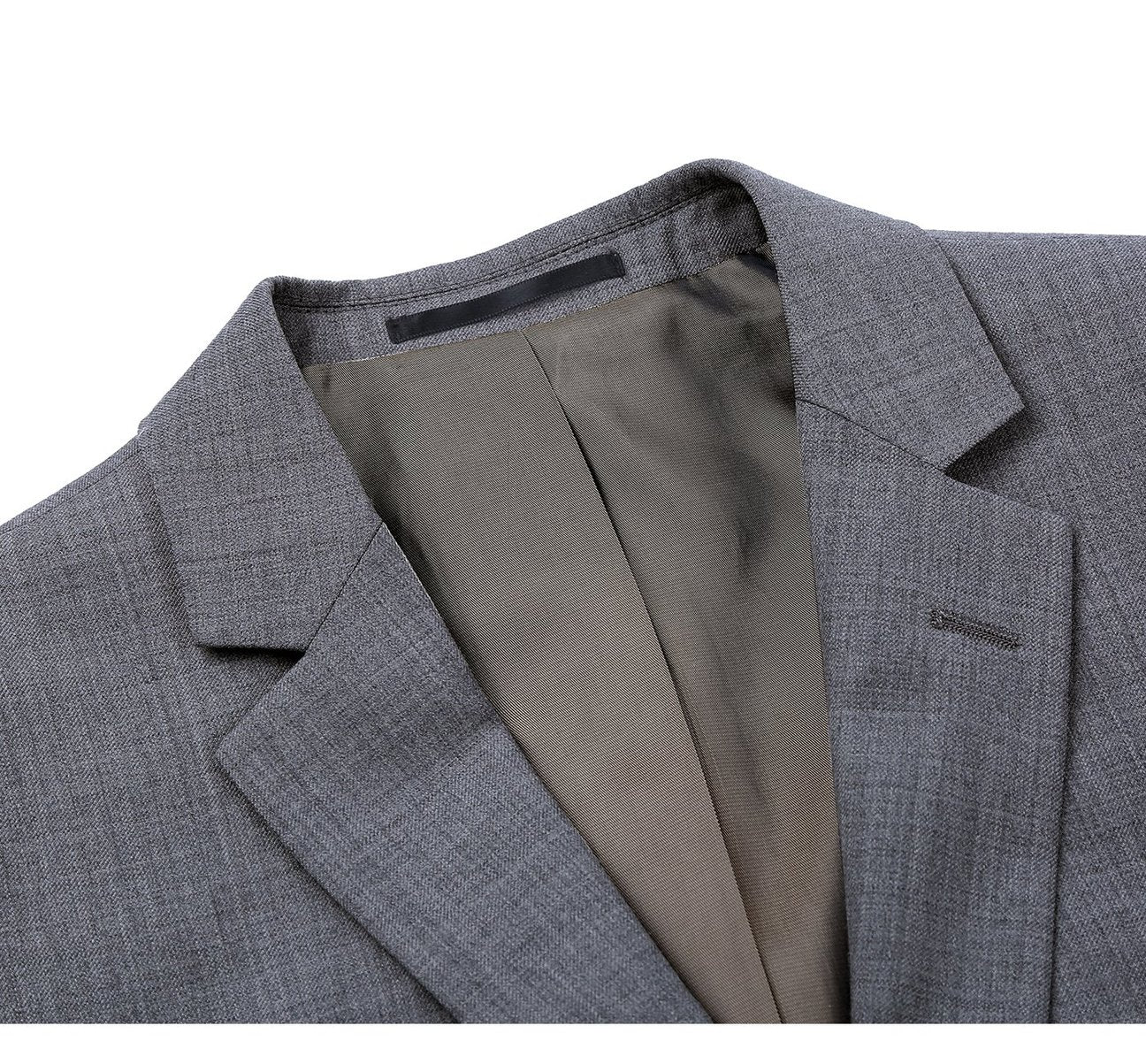 Alessandro Vitello by Renoir Dark Grey 2-Piece Classic Fit Notch Lapel Wool Suit - Perfect for Business Meetings, Weddings & Formal Events