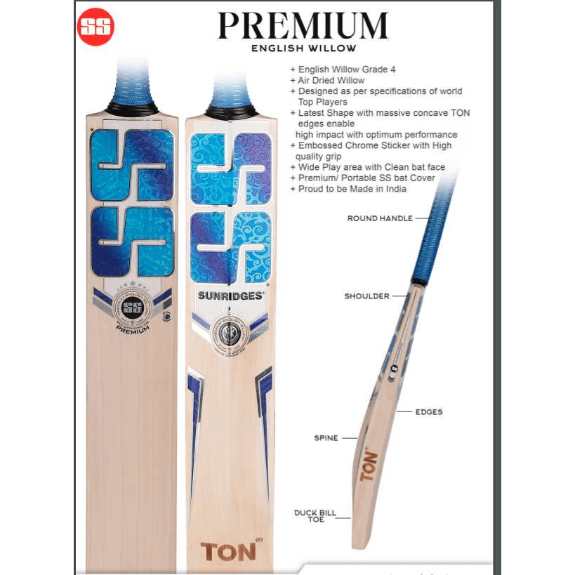 Premium SS Cricket Bat for Adults - Lightweight & Durable with Ergonomic Grip - Perfect for Professional Matches, Training & Backyard Cricket Games