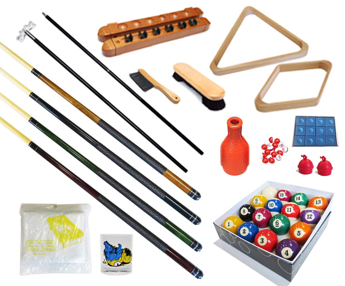 Premium 32-Piece Billiard Accessory Kit - Pool Table Cue Sticks, Bridge, Balls Set for Professional & Home Game Rooms - Perfect for Bars, Game Rooms & Family Entertainment