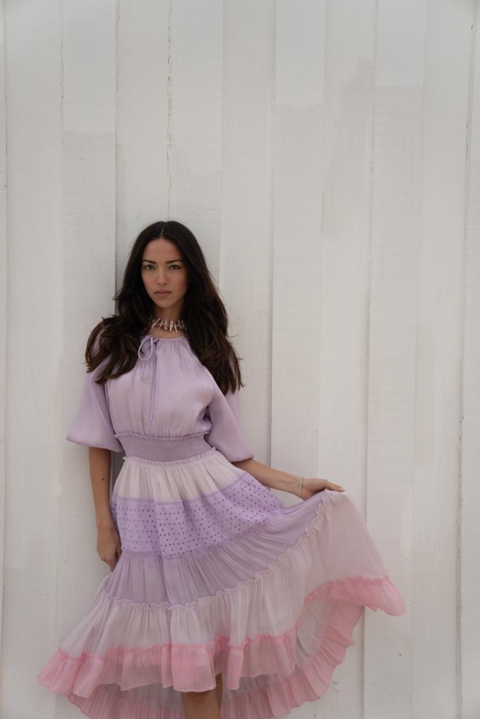 Lilac Shimmer Dress for Women - Elegant Evening Gown with Sparkle Details | Perfect for Prom, Party & Special Occasions
