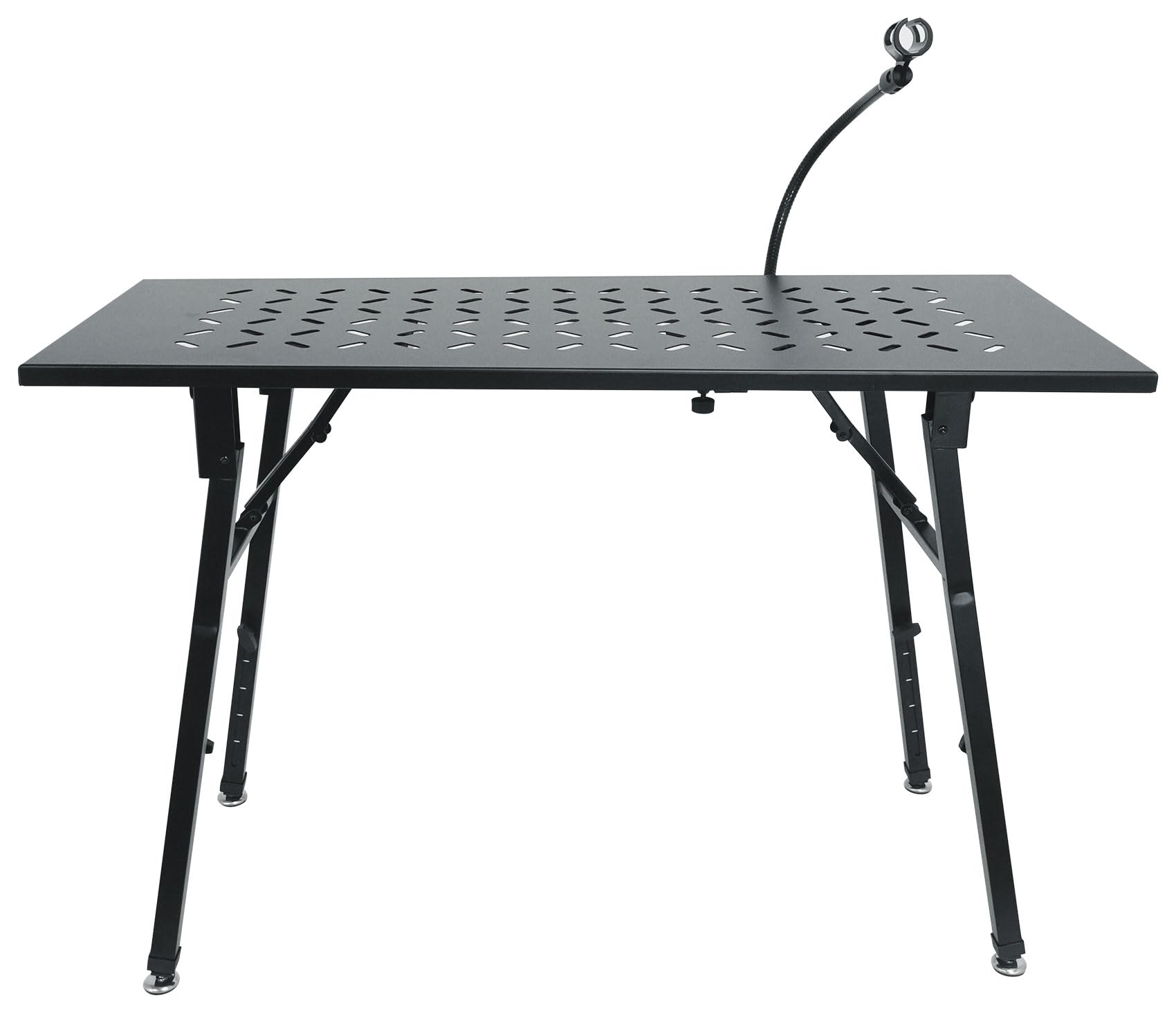 Rockville PKS38 Adjustable Foldable Steel Keyboard Stand with Foam Pads - DJ Mixer Tabletop Mic Stand for Studios & Live Performances - Perfect for Music Production, Home Recording & Stage Shows