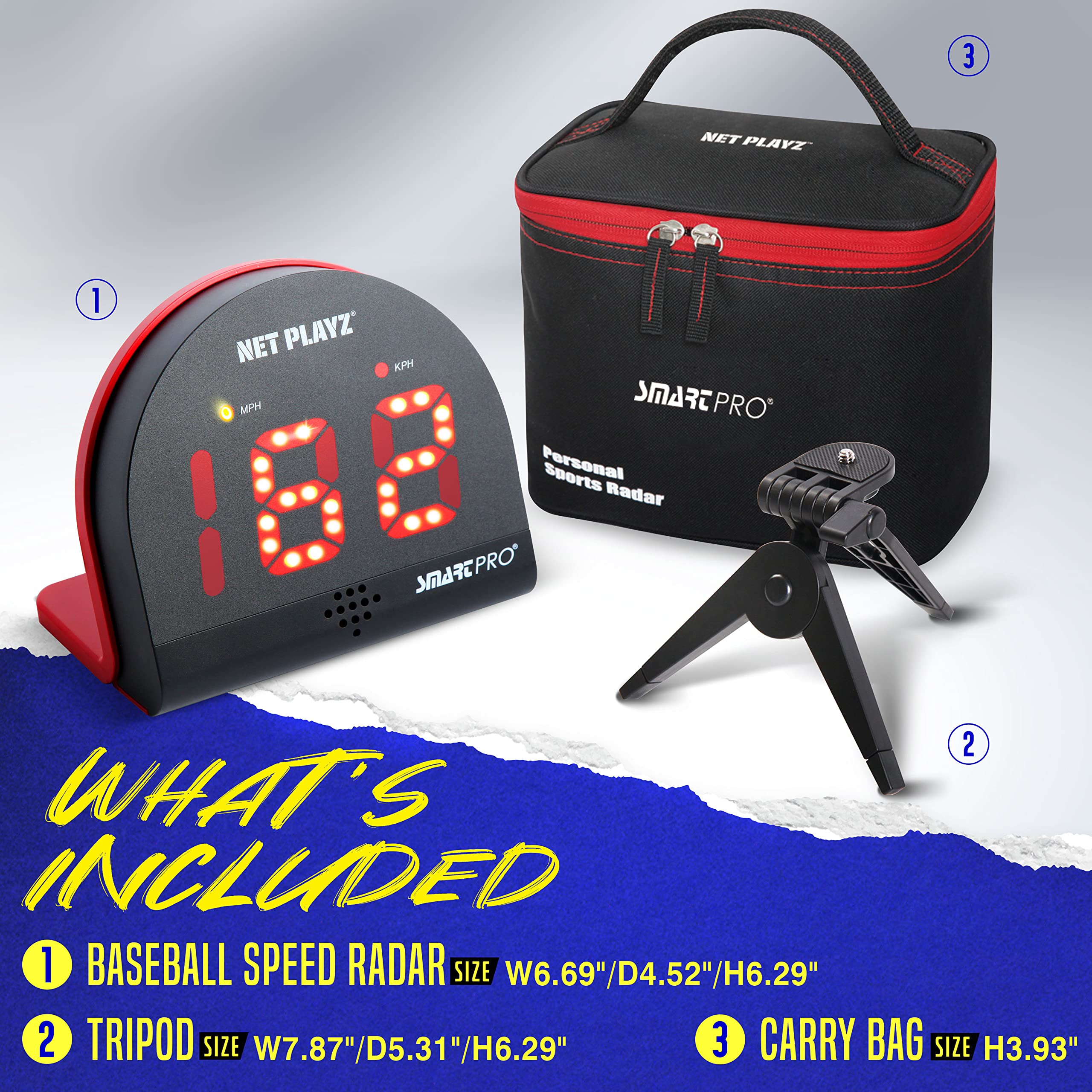 NET-PLAYZ Soccer Speed Radar Gun - Hands-Free Shot Power Detector for Training & Practice | Measure Kick Velocity, Improve Accuracy | Perfect Soccer Gifts for Players & Coaches | Ideal for Backyard Drills, Team Practices & Skill Development