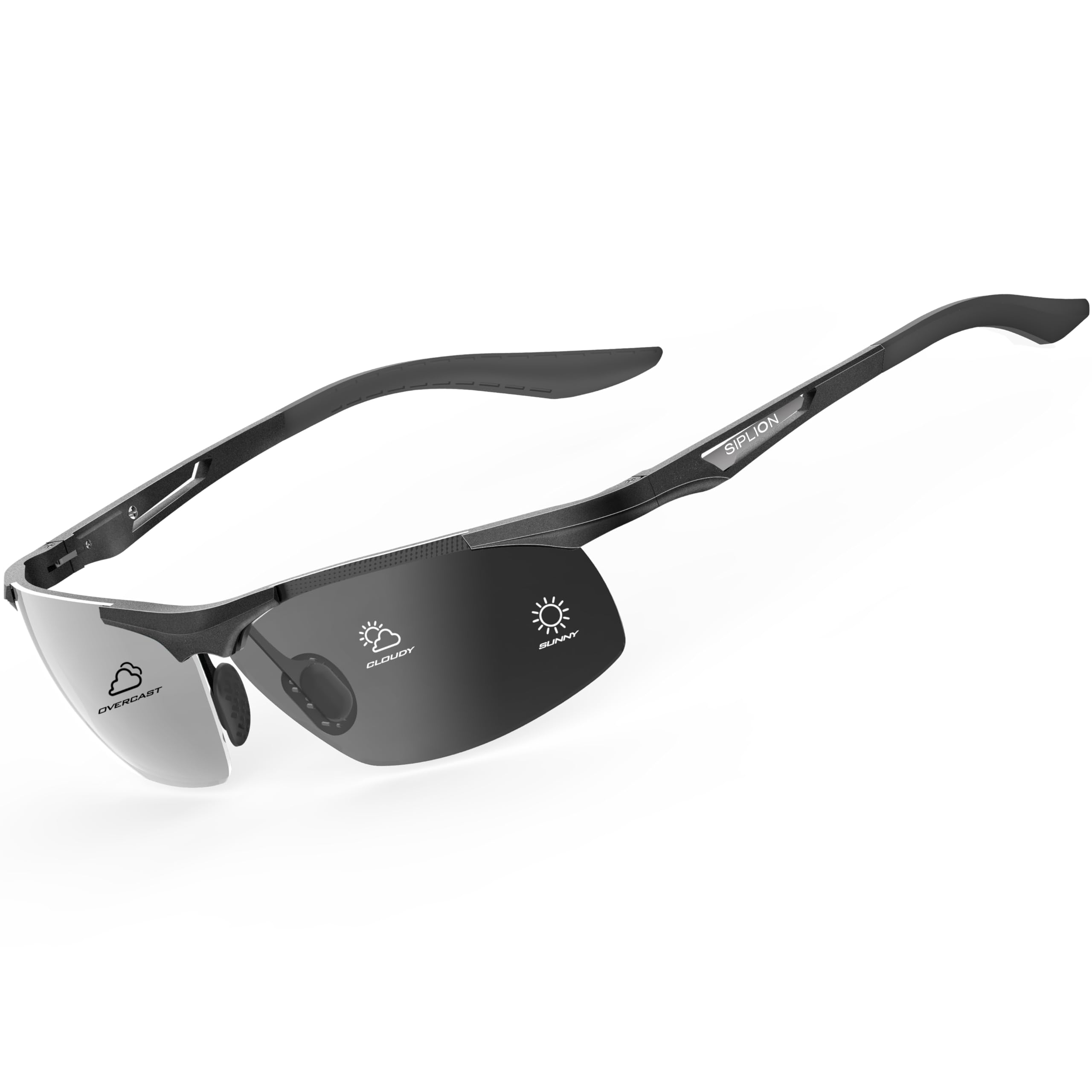 SIPLION Polarized Sports Sunglasses for Men - UV Protection, Lightweight Metal Frame - Perfect for Golf, Fishing, Driving & Outdoor Activities