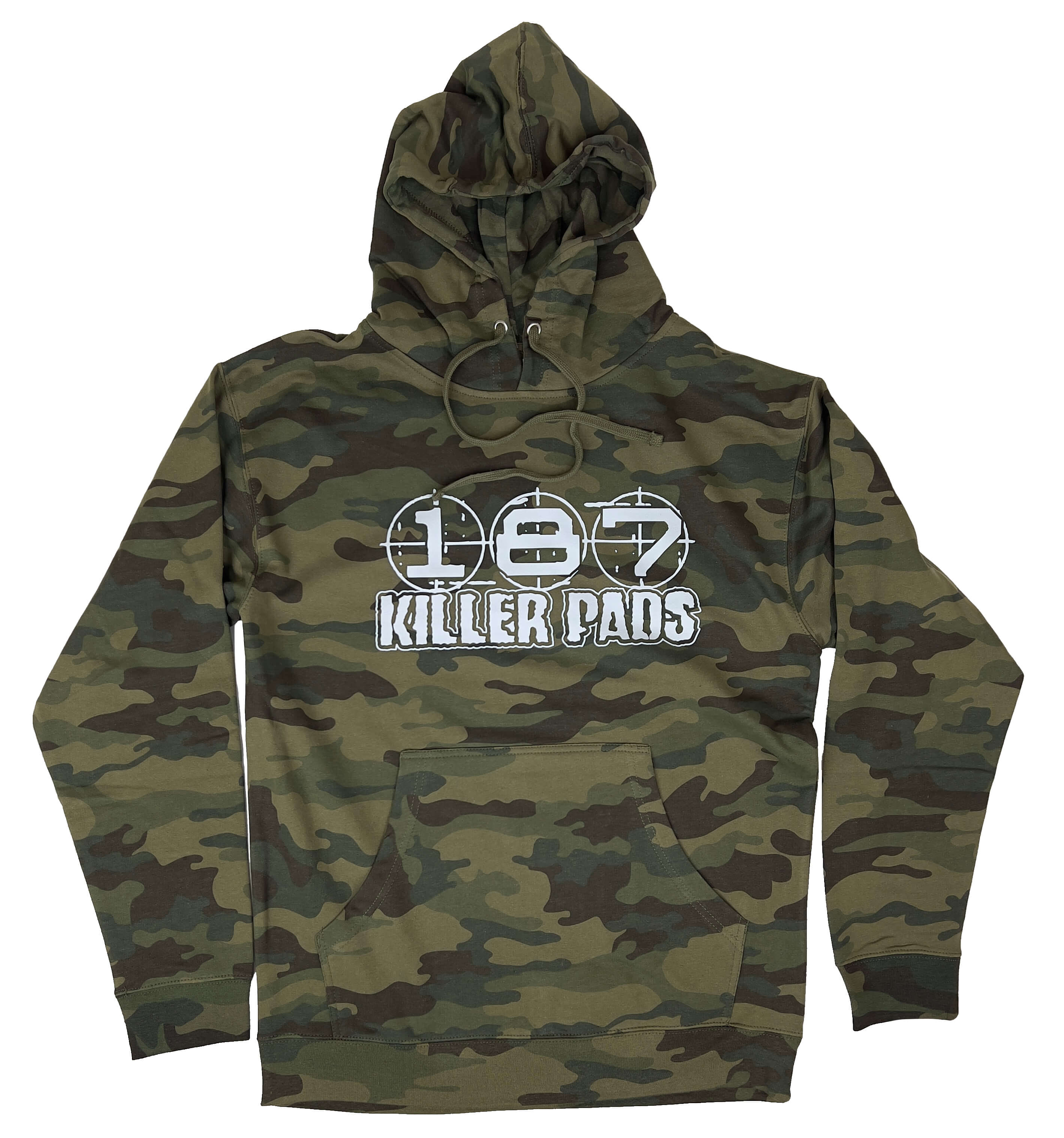 187 Block Logo Hoodie - Forest Camo Print Pullover Sweatshirt for Men & Women | Streetwear Fashion, Urban Style, Casual Wear